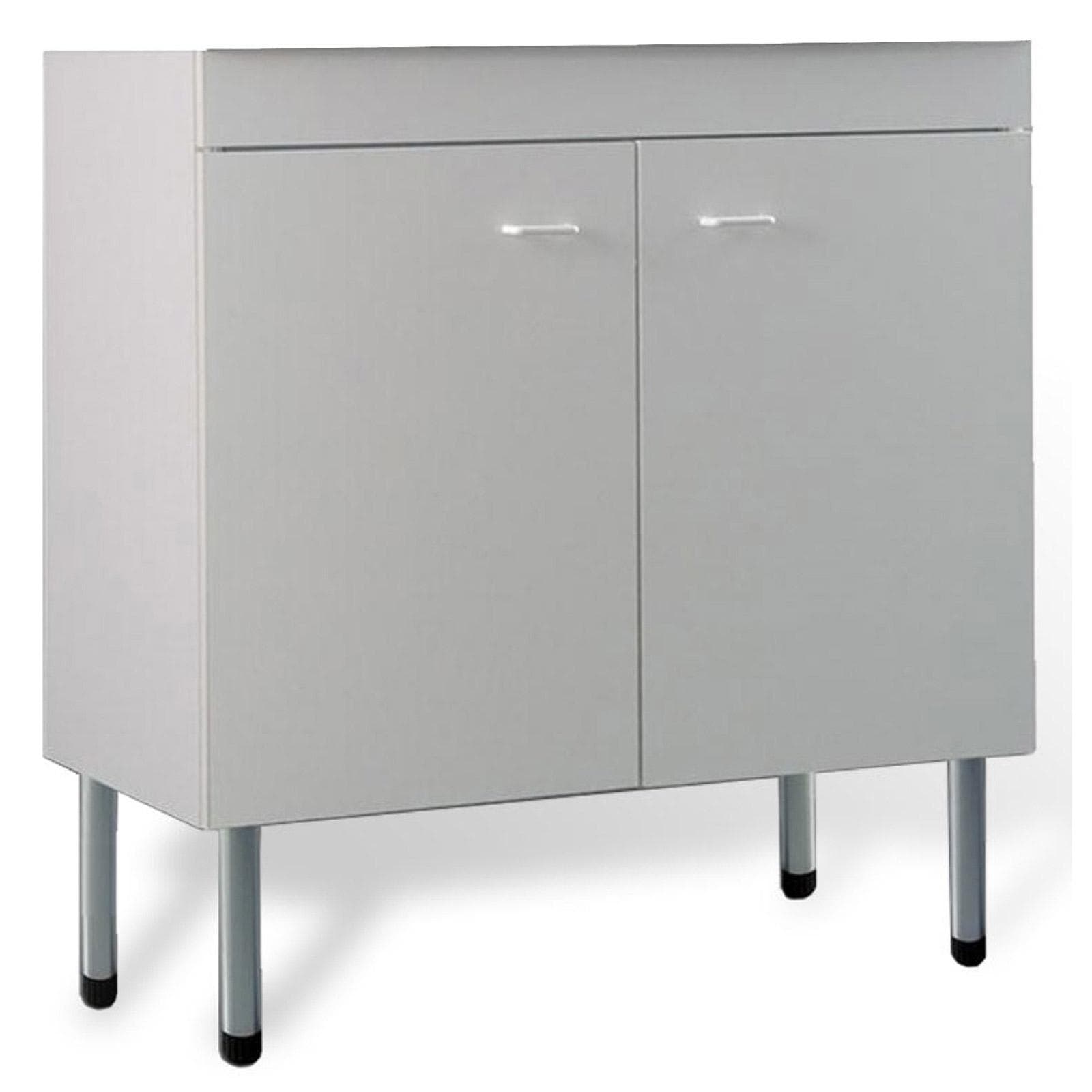 Mobile cucina sottolavello bianco 80x50 cm a 2 ante per lavelli in acciaio inox