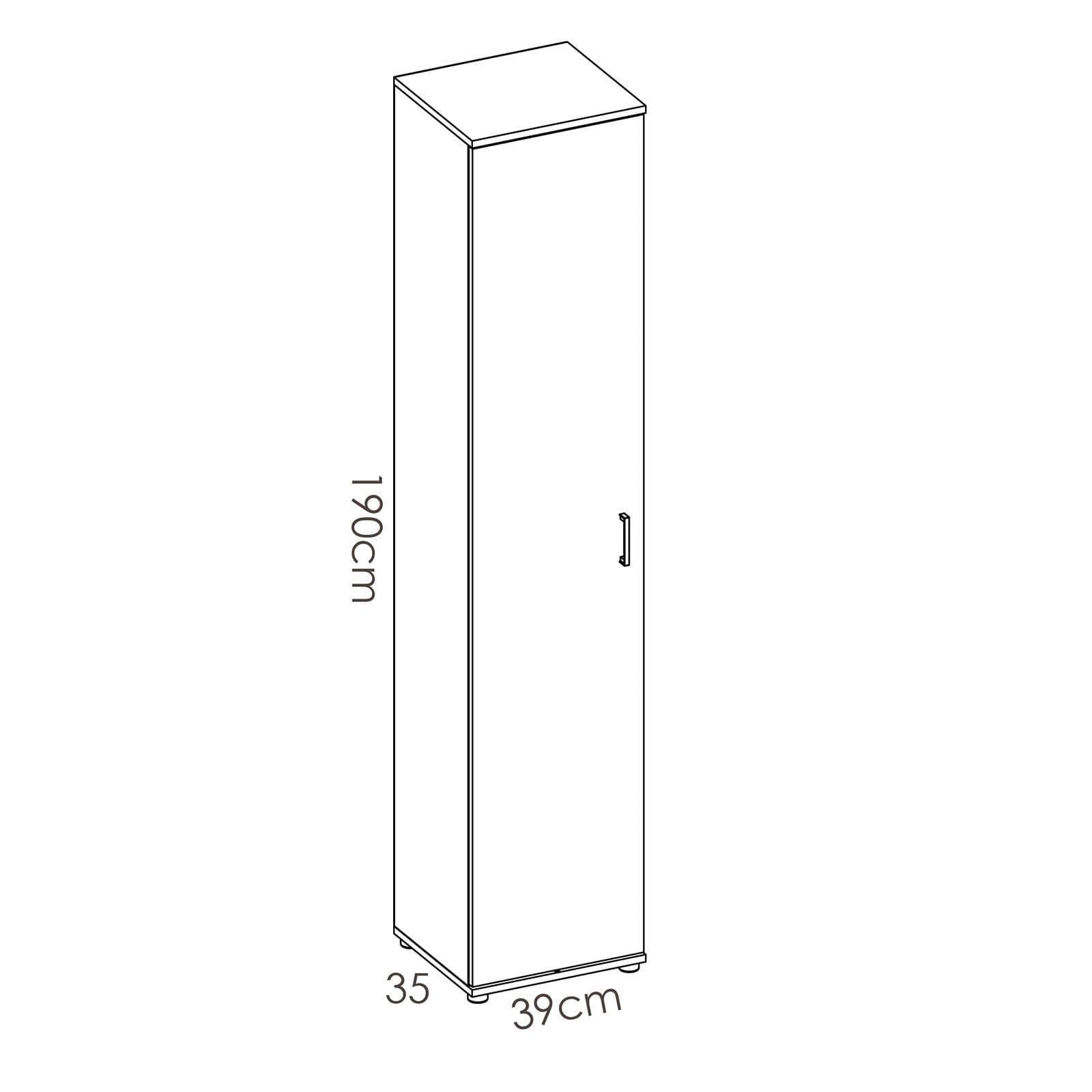 Mobile multiuso 39x190h cm in legno bianco con tre ripiani - Dagen