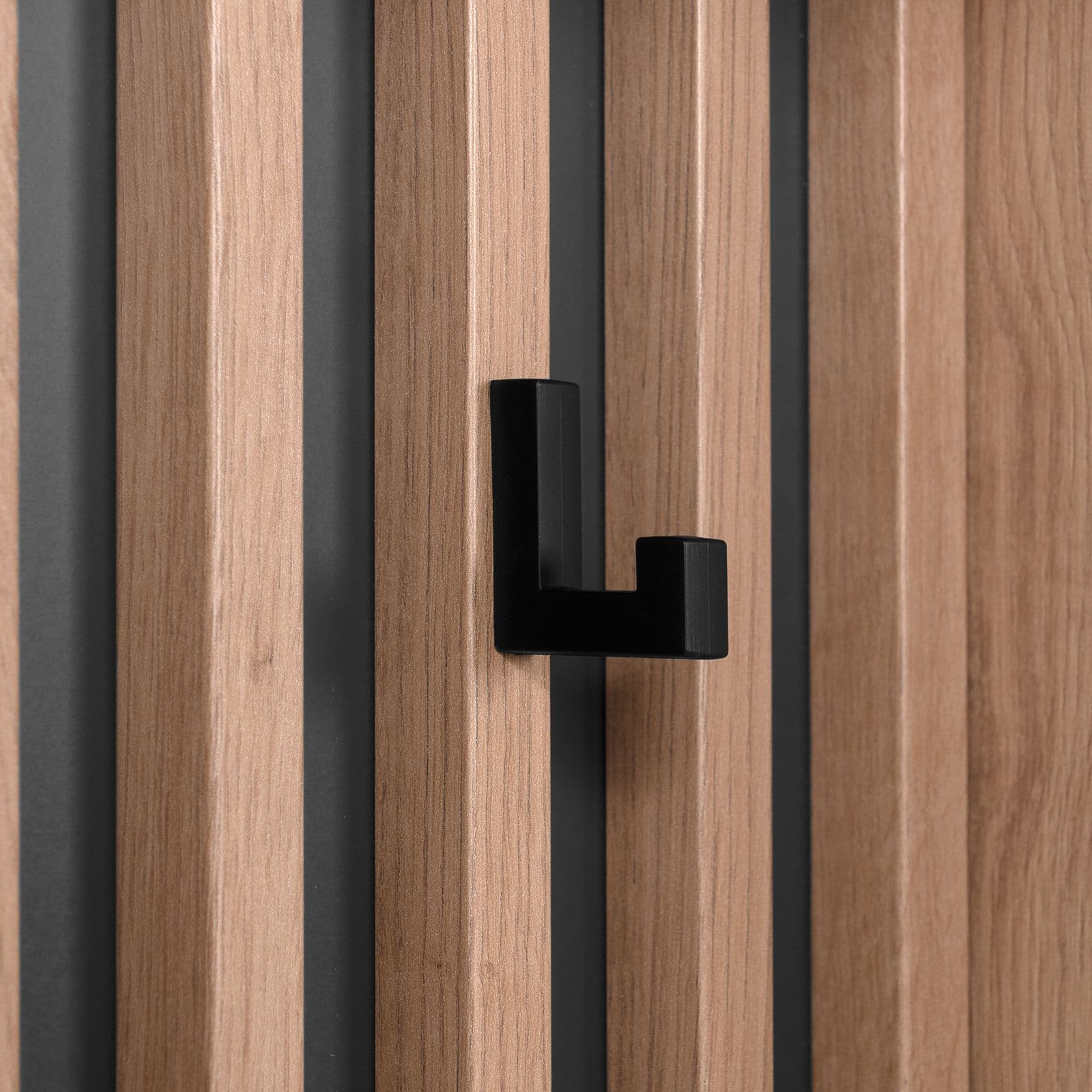 Mobile ingresso 122x190h cannettato rovere haller e antracite con panca e specchio - Sonnet