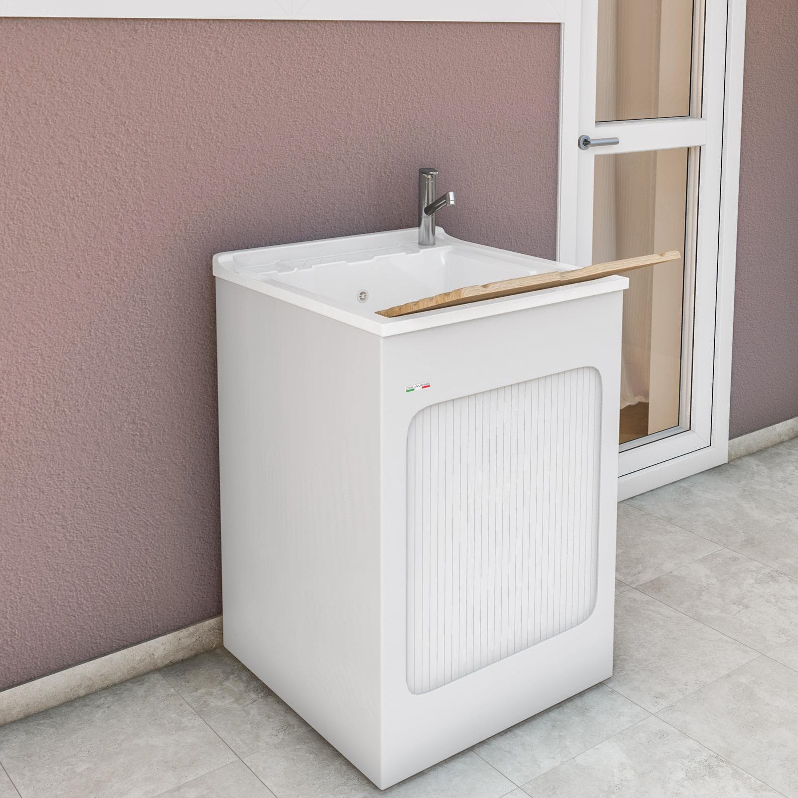 Mobile lavatoio con vasca Lavacril di Colavene 60x60x87h cm con serranda laterale