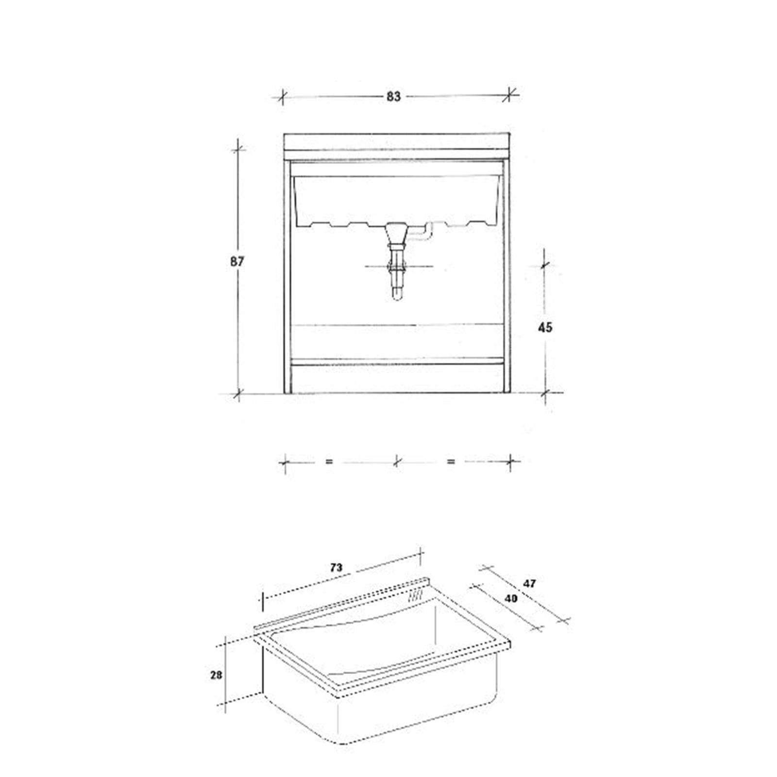 Mobile lavatoio doppia anta tortora Acqua Marella 83x60x87h cm Montegrappa