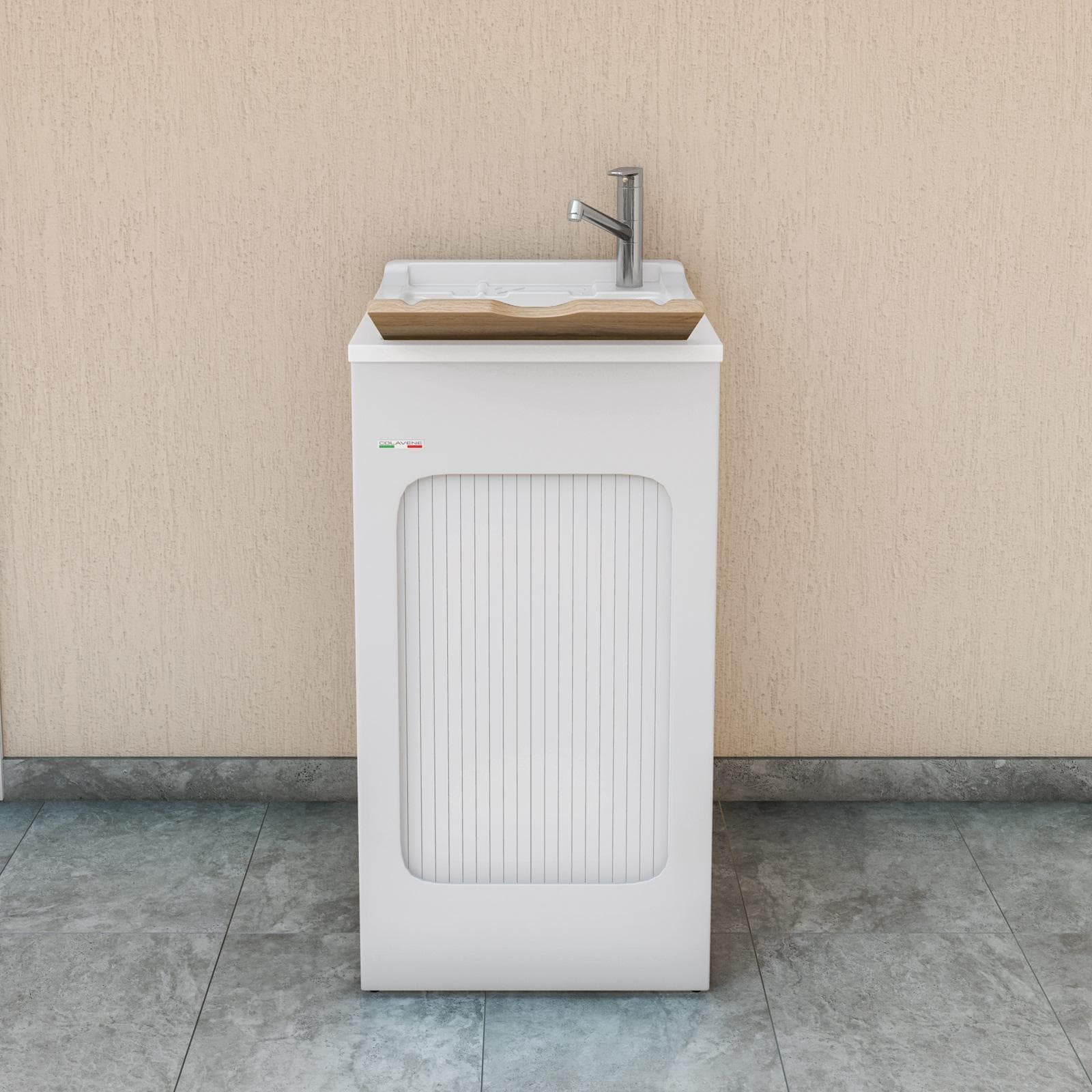 Mobile lavatoio Lavacril Colavene 45x50x87h cm con serranda laterale e vasca in ABS