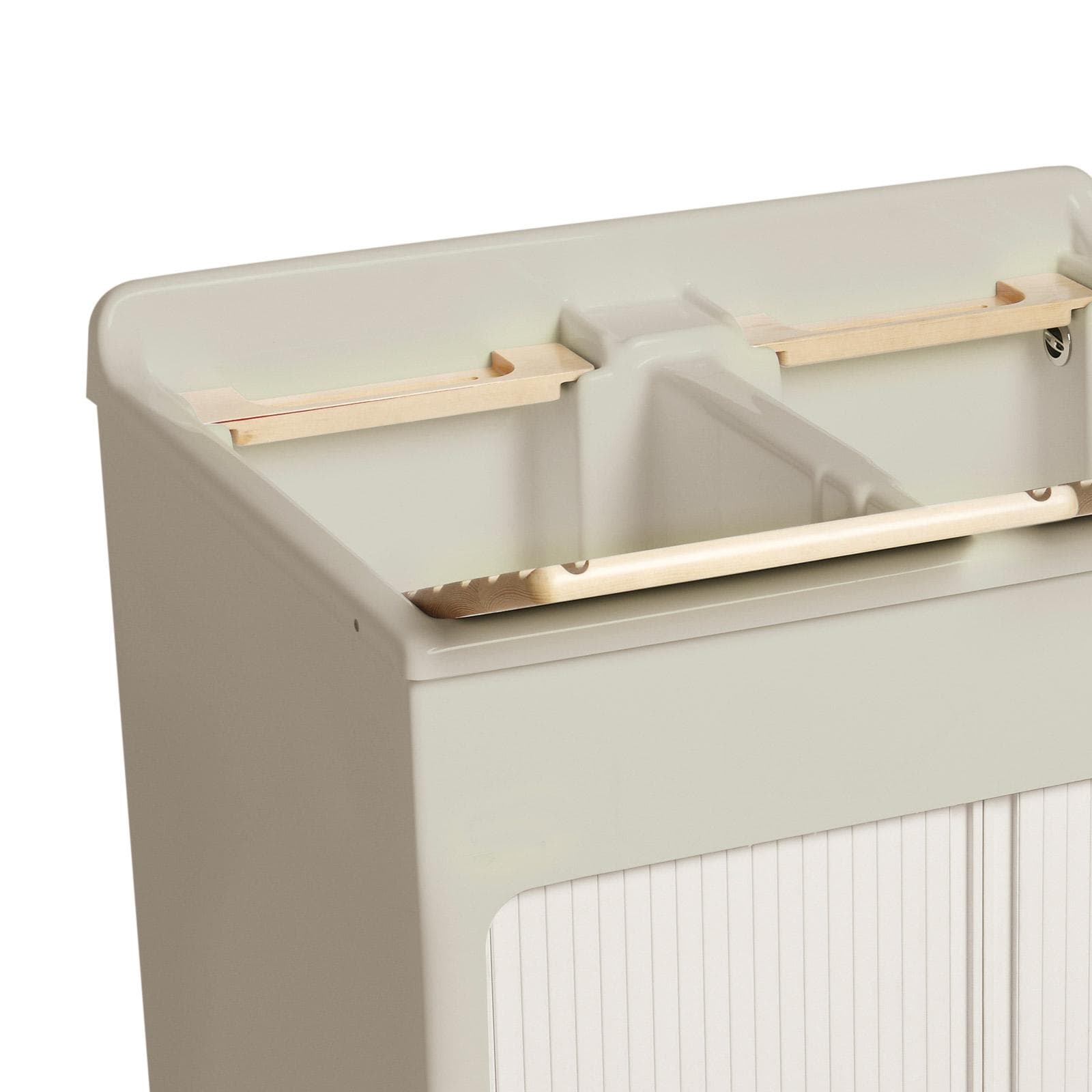 Mobile lavatoio Lavacril Colavene crema 80x60 cm con doppia vasca e serrandina