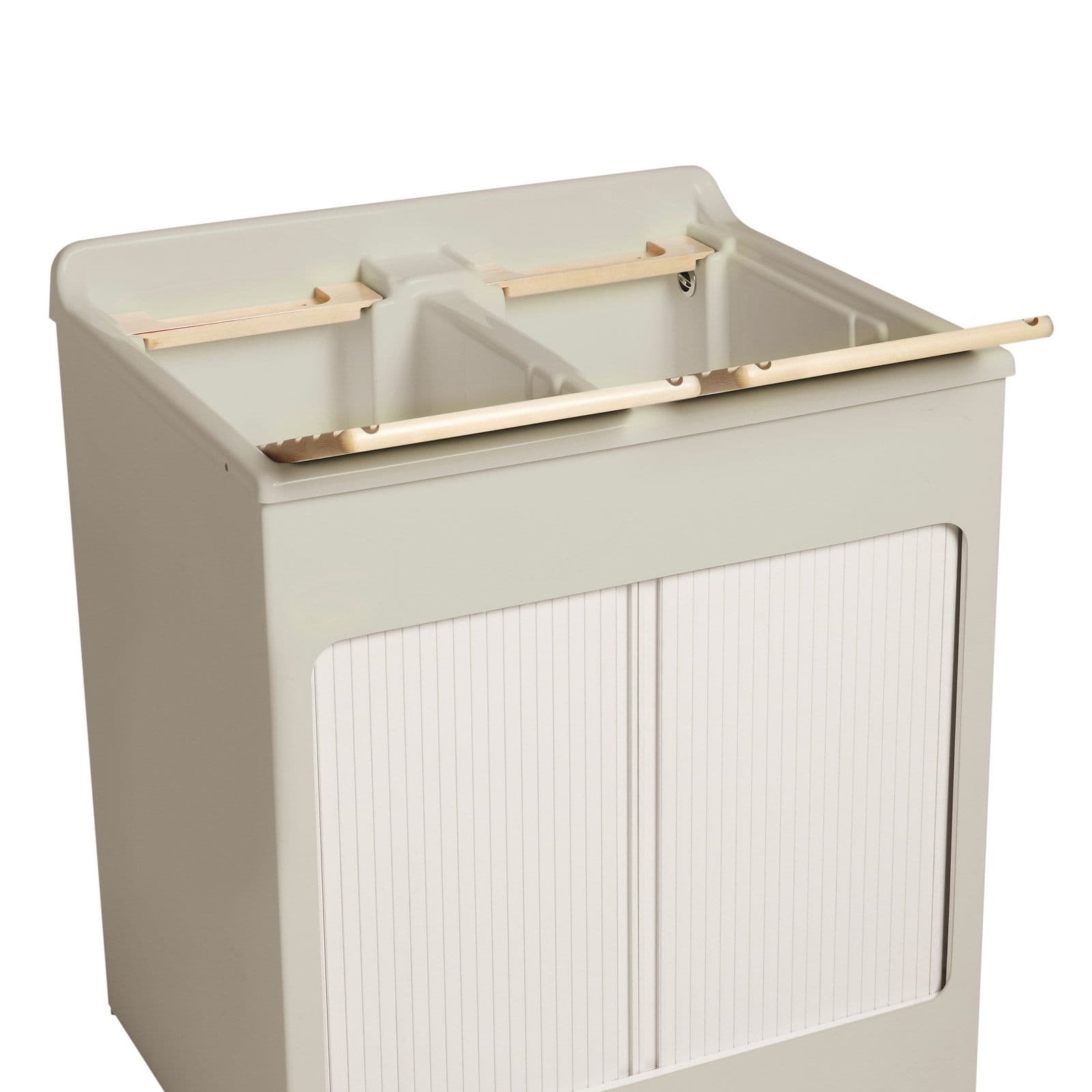 Mobile lavatoio Lavacril Colavene crema 80x60 cm con doppia vasca e serrandina