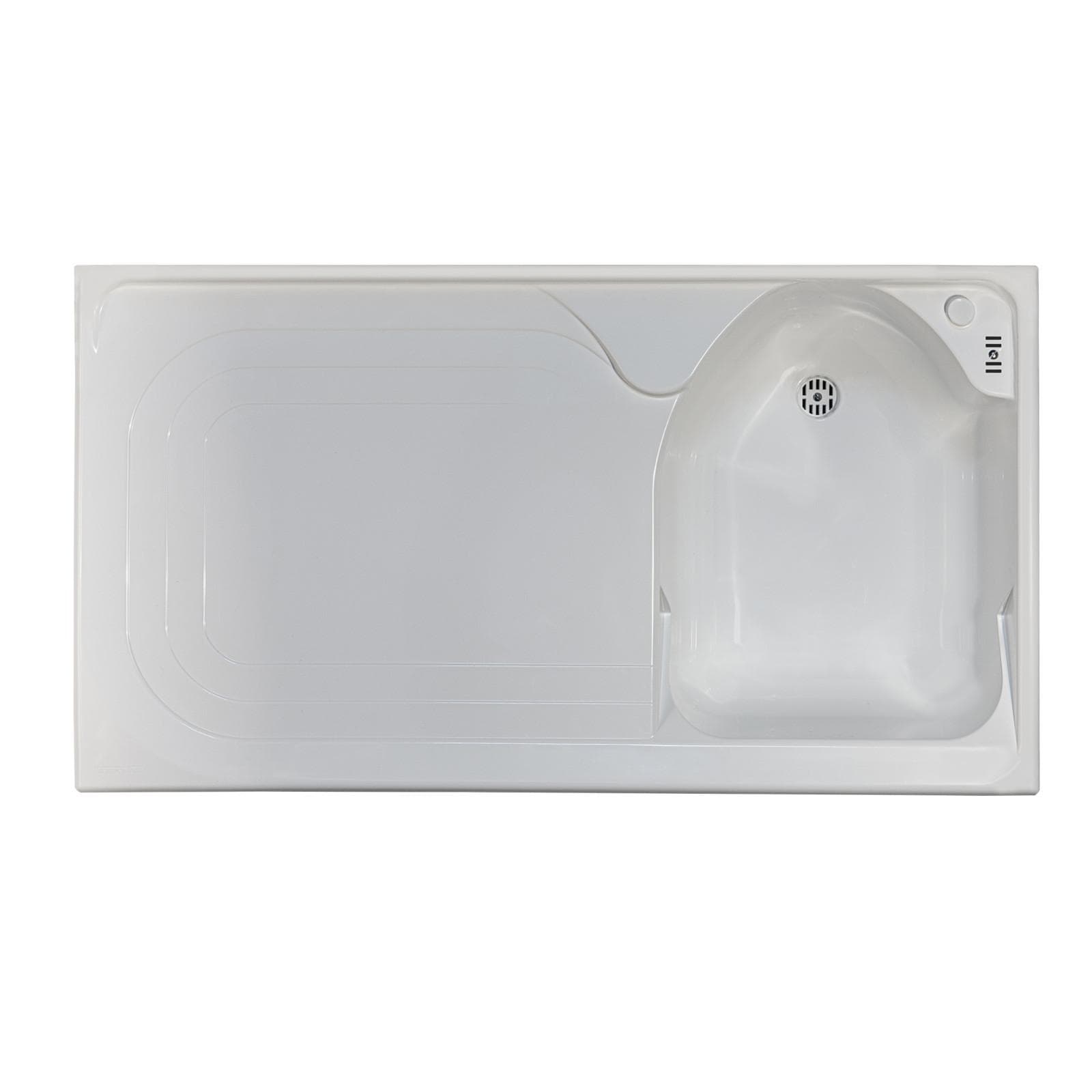 Mobile Montegrappa coprilavatrice sinistro + lavatoio a destra linea Edilla 109x60x89h cm