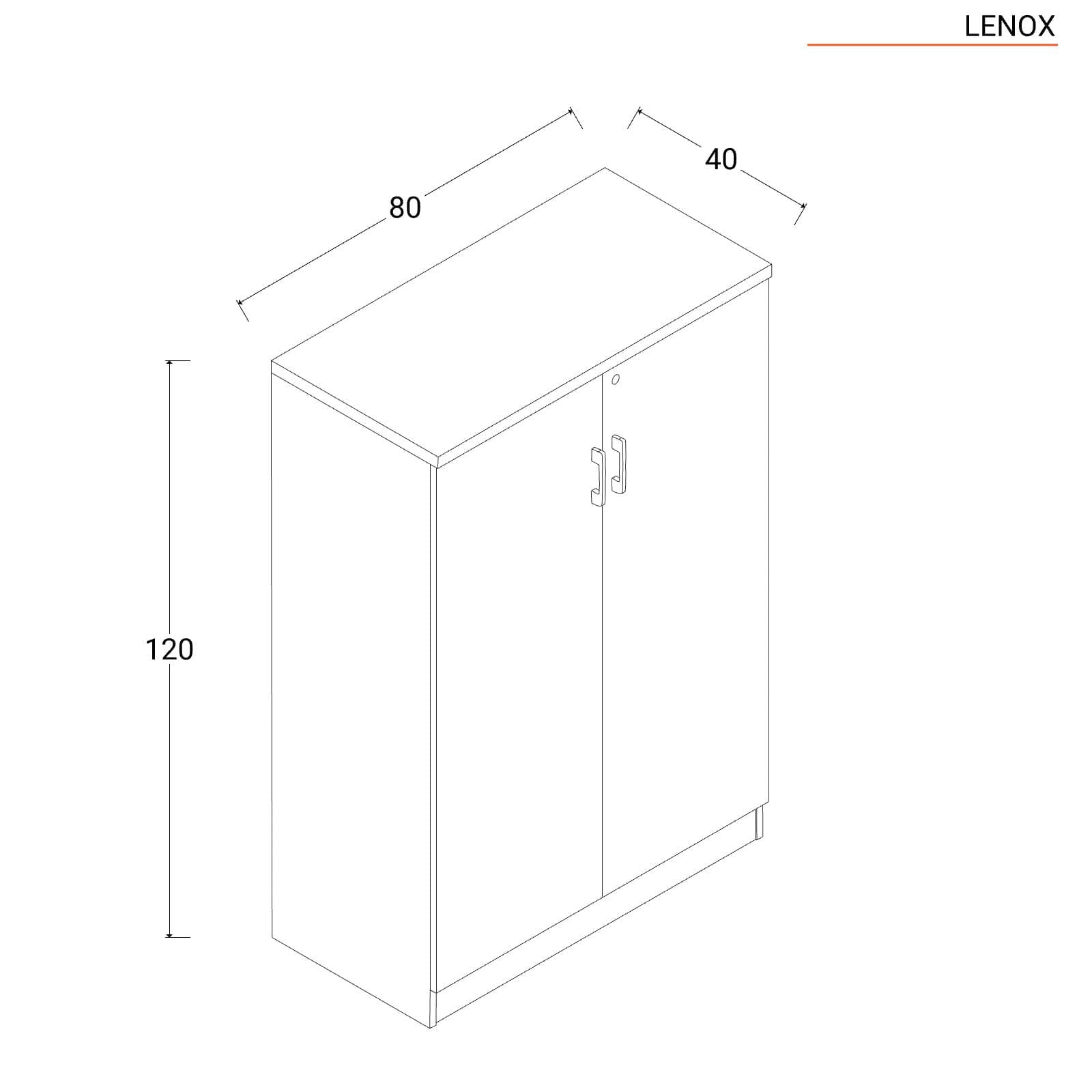 Mobile multiuso 80x120h cm in legno rovere road e tortora con 2 ante soft close e serratura - Lenox