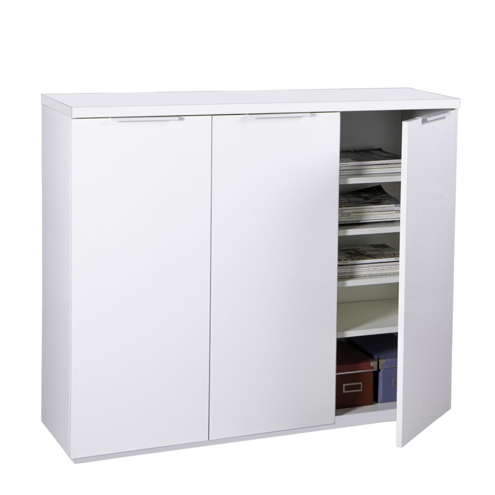 Scarpiera 120X103h cm con 3 ante bianco lucido e ripiani regolabili - Boras hallway