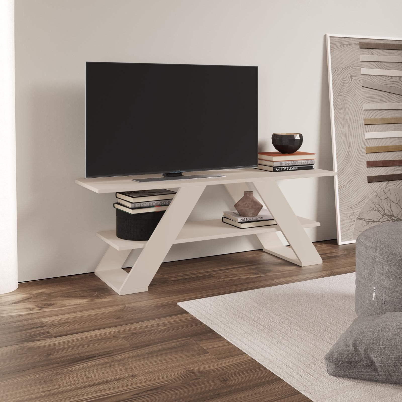 Mobile porta tv 120x40h cm in legno cashmere - Kantiko