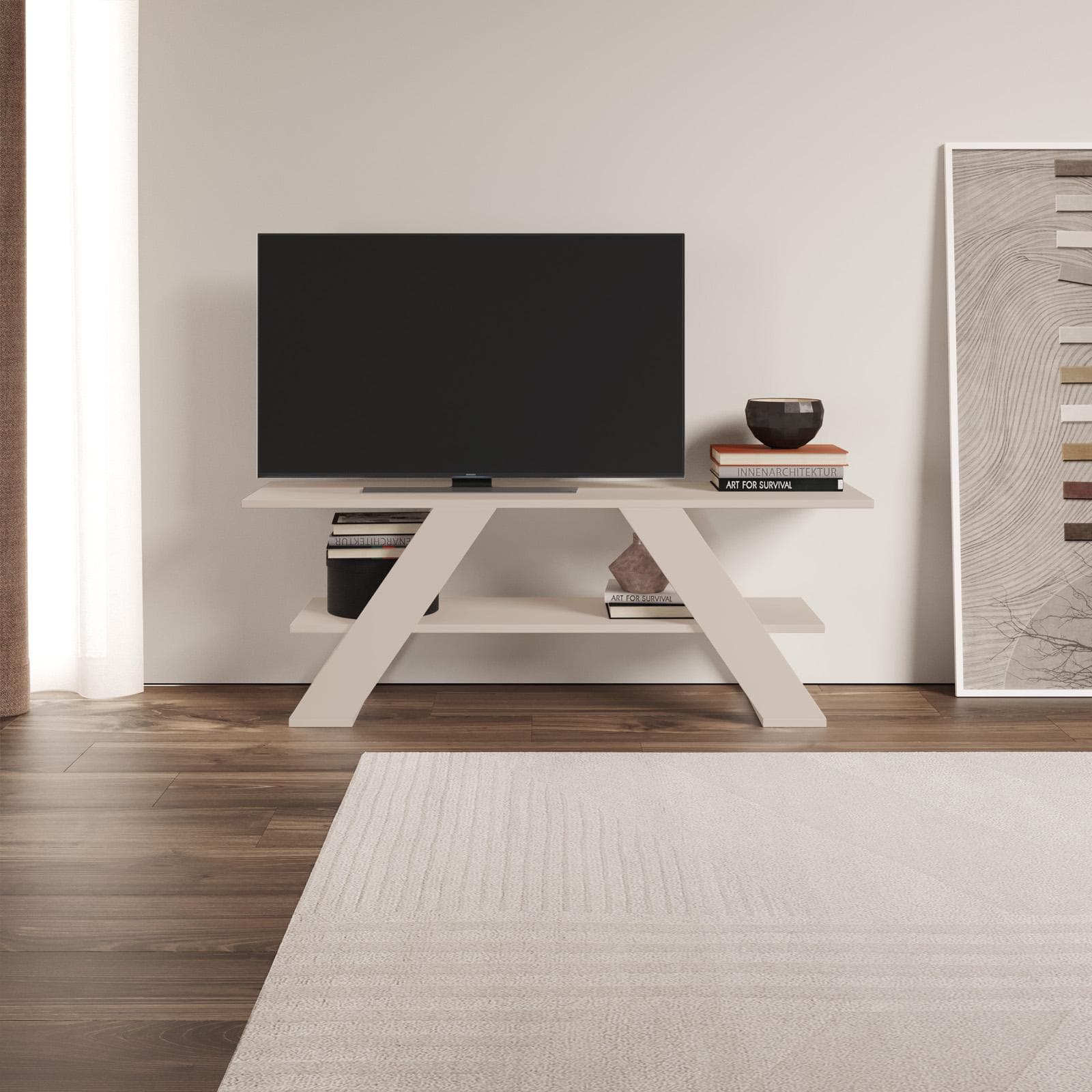Mobile porta tv 120x40h cm in legno cashmere - Kantiko
