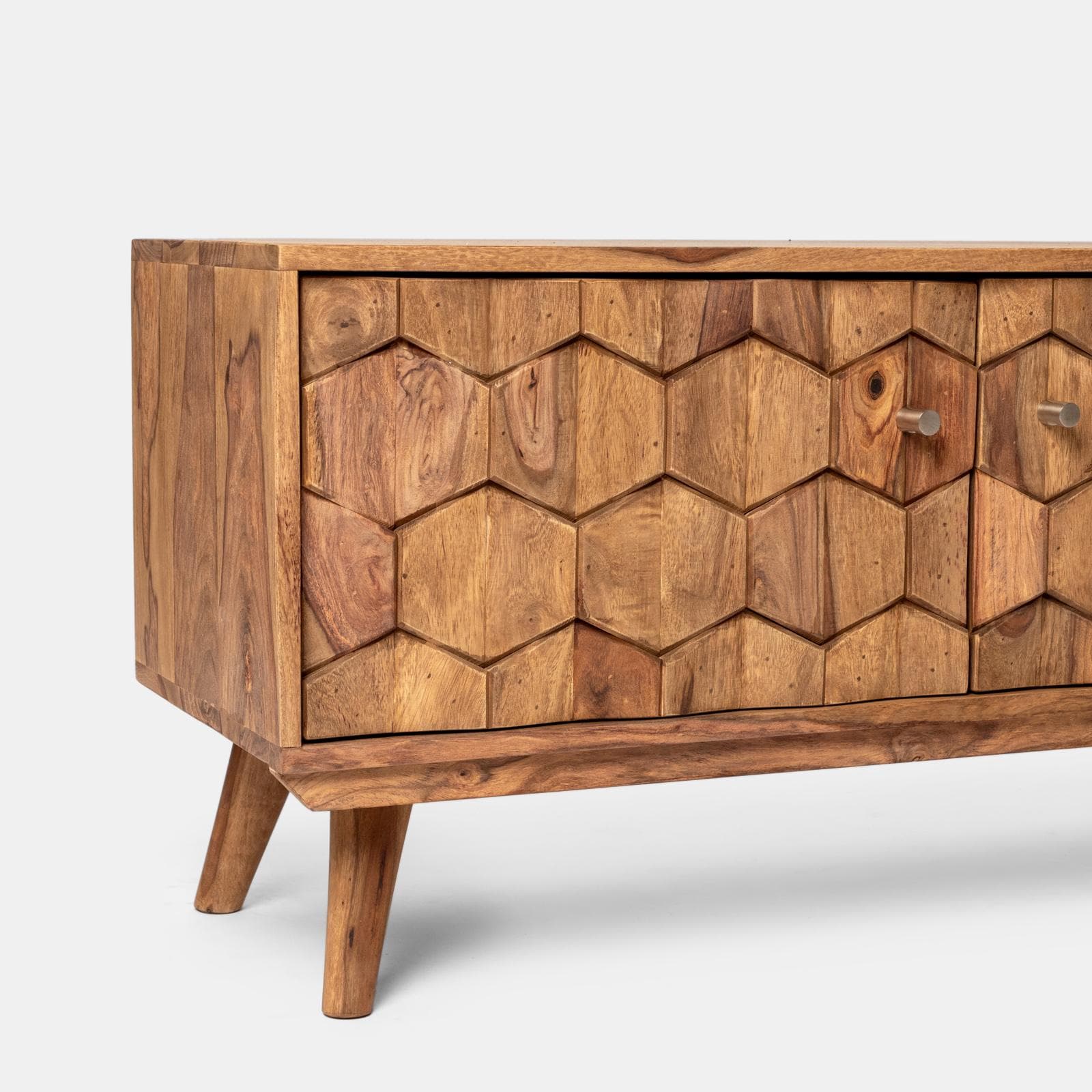 Mobile porta tv 145x49h cm in legno con due ante - Freia Sheesham