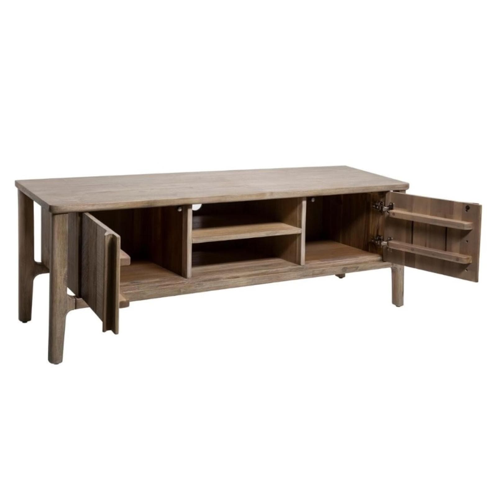 Mobile porta tv 150x55h cm con due ante in legno di acacia - Pareha