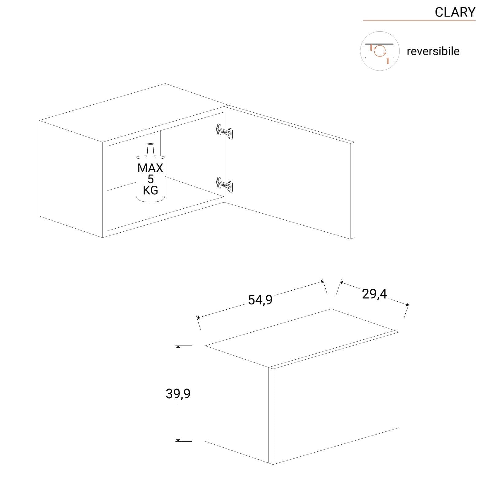 Mobile porta tv 184-230x44h cm cadiz e bianco lucido con 1 anta - Clary