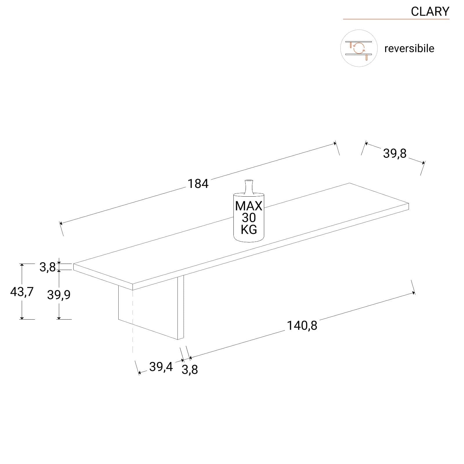 Mobile porta tv 184-230x44h cm mercure e cashmere con 1 anta - Clary