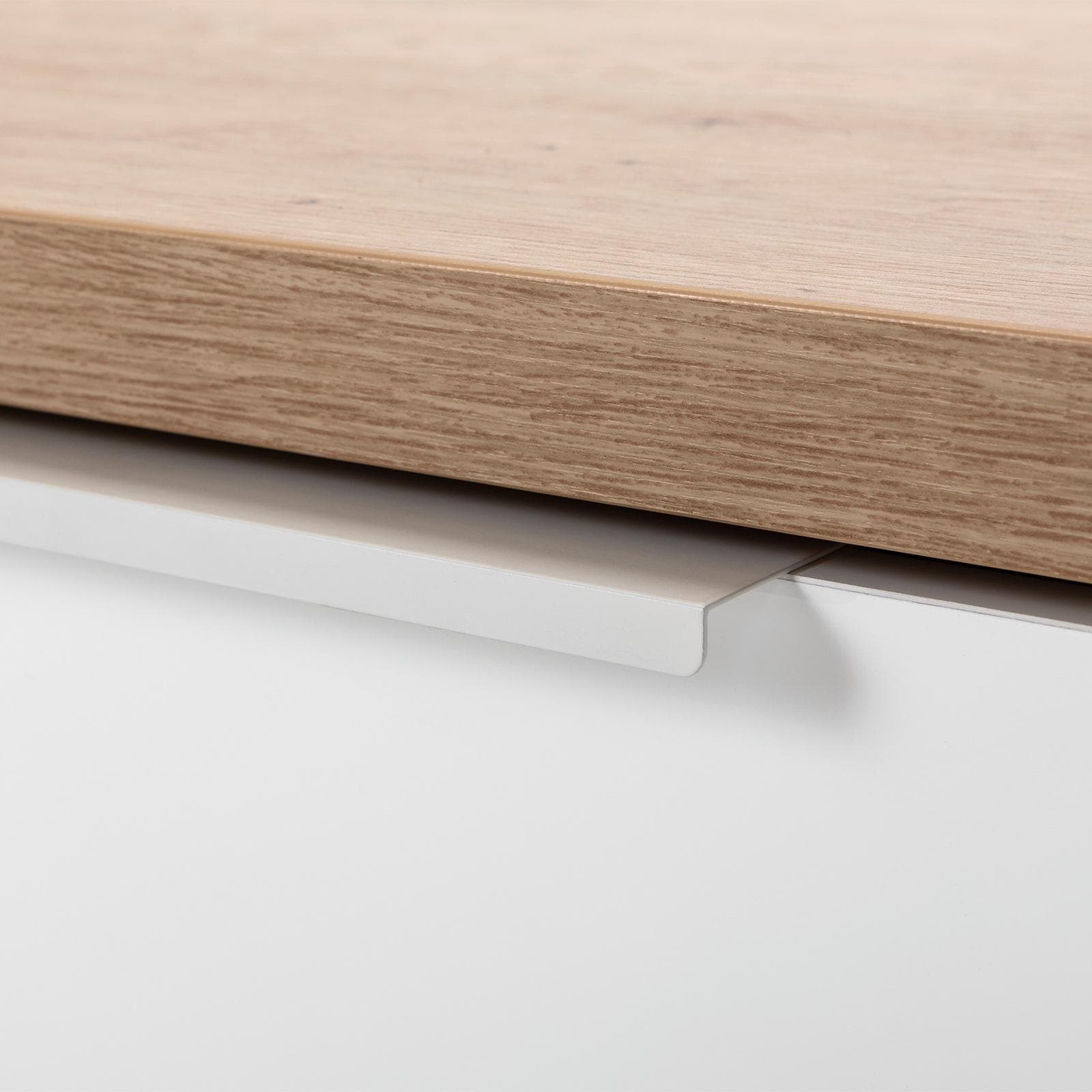 Mobile porta tv 240x41 cm in legno bianco lucido e rovere artisan - Boras living