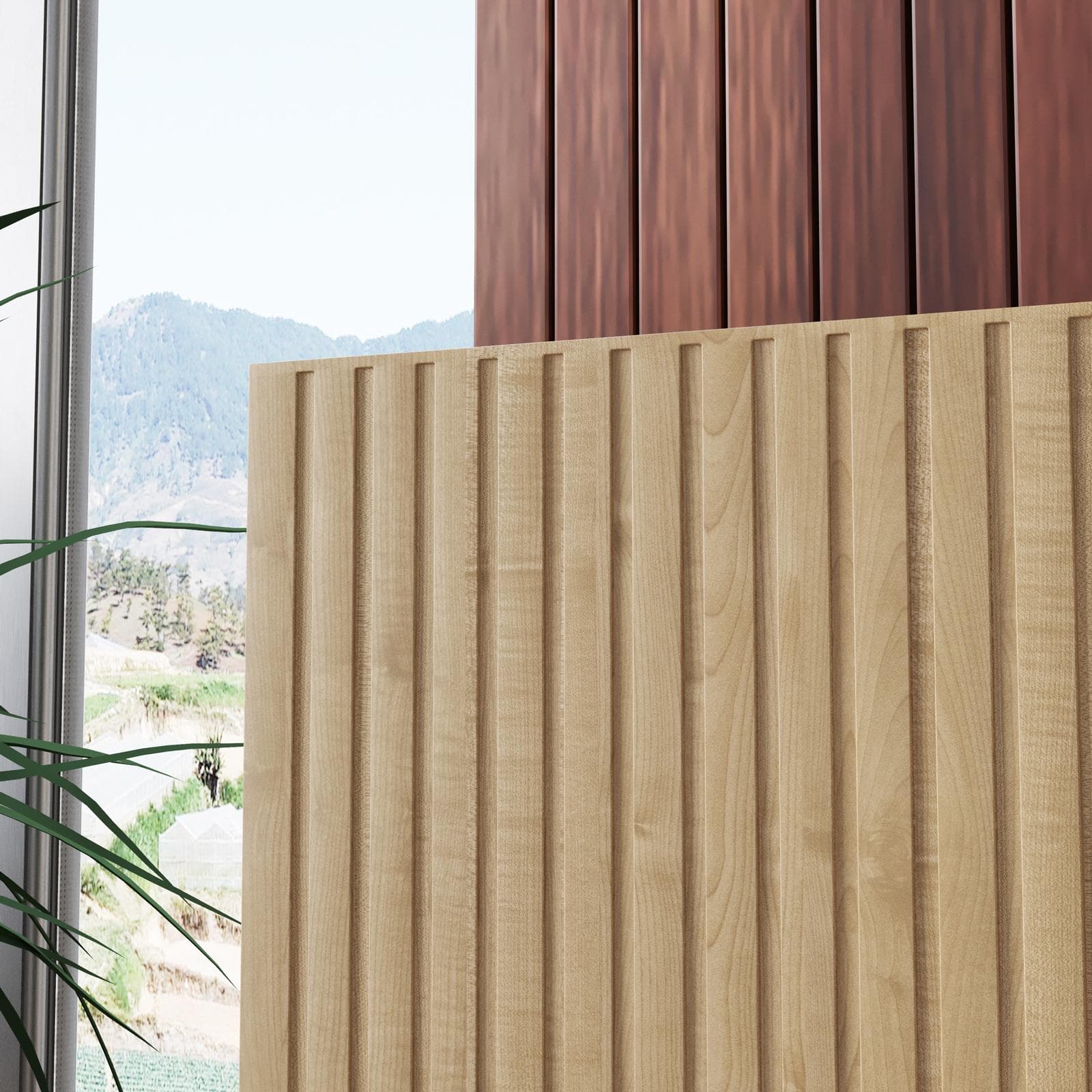 Mobile porta tv sospeso 135x32h cm cashmere e rovere albini cannettato con 2 ante - Zelma