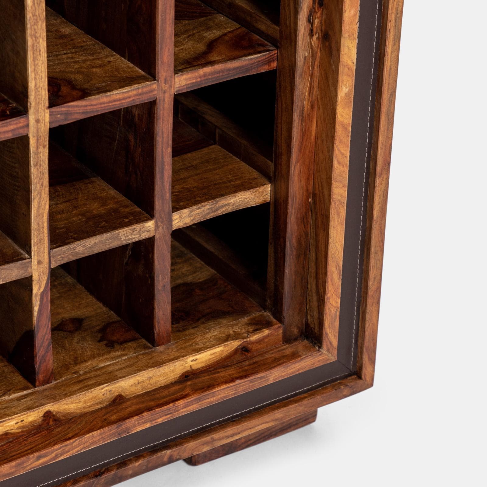 Mobile portabottiglie in legno con 1 cassetto - Freia Sheesham