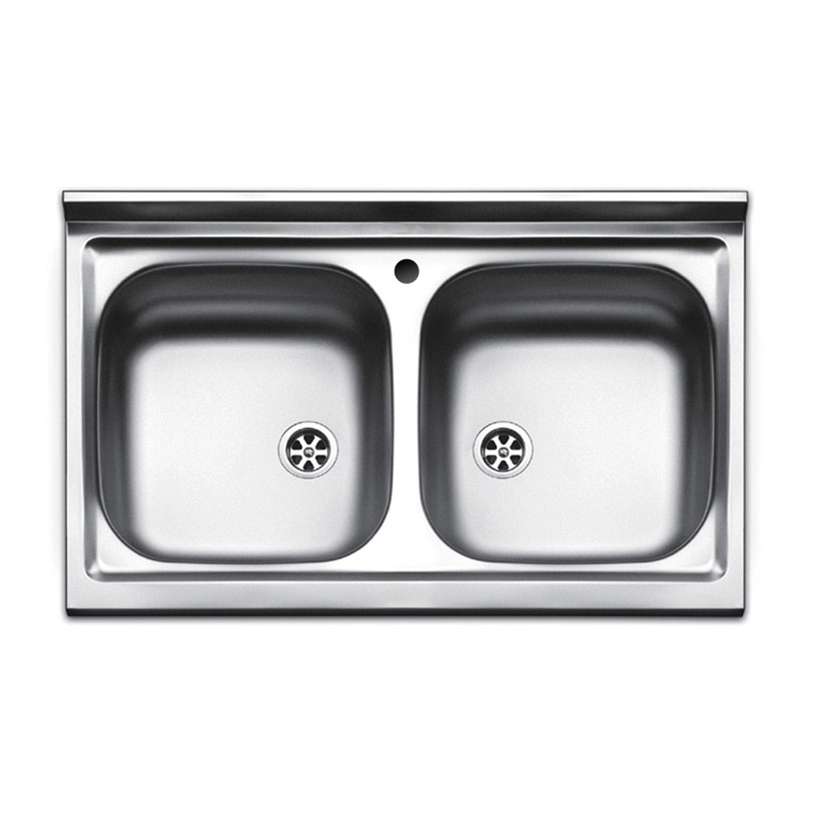 Mobile sottolavello bianco 80x50 + lavello inox 2 vasche