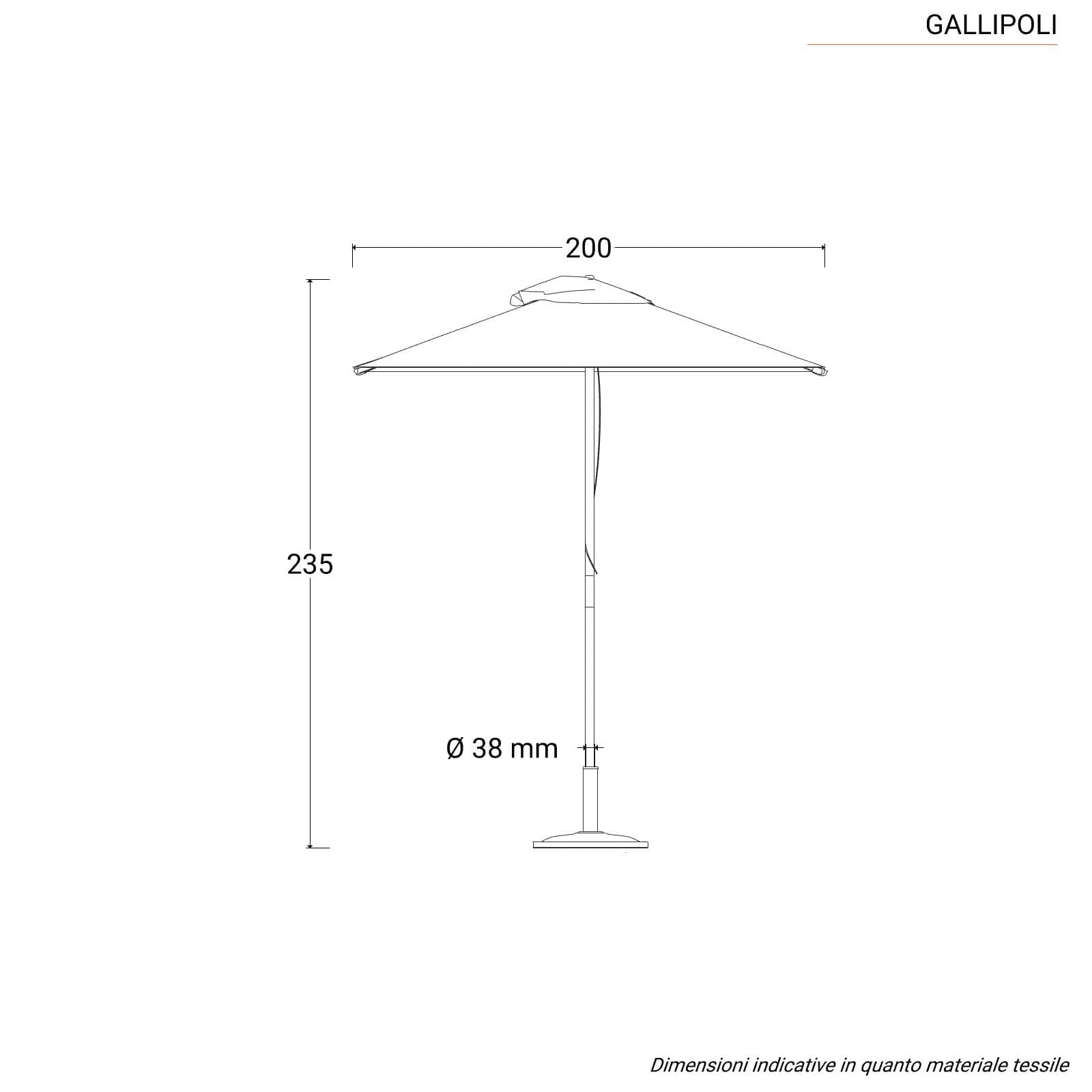 Ombrellone da giardino 1,5x2 m palo centrale telo ecrù - Gallipoli