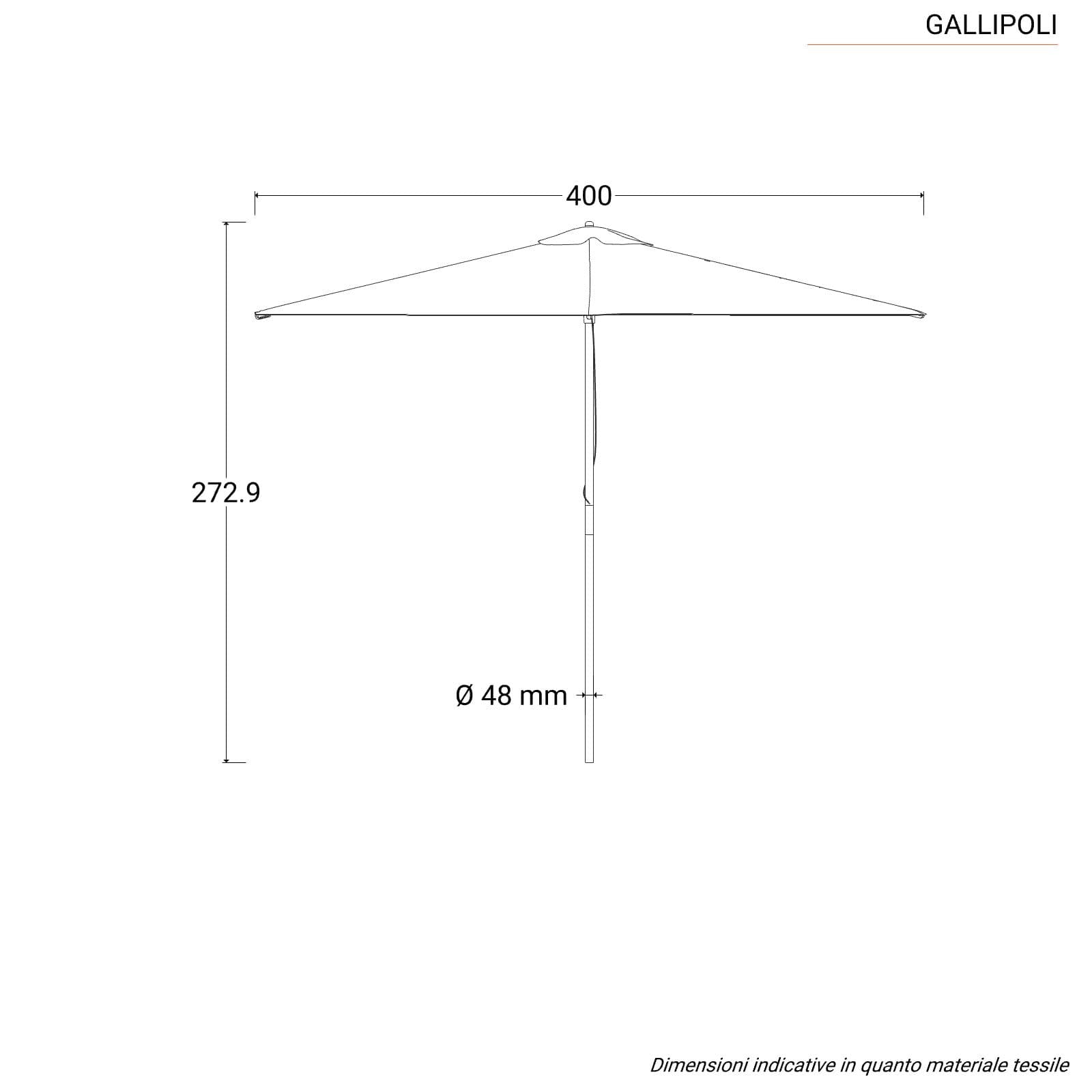 Ombrellone da giardino 3x4 m in legno palo centrale telo ecrù - Gallipoli