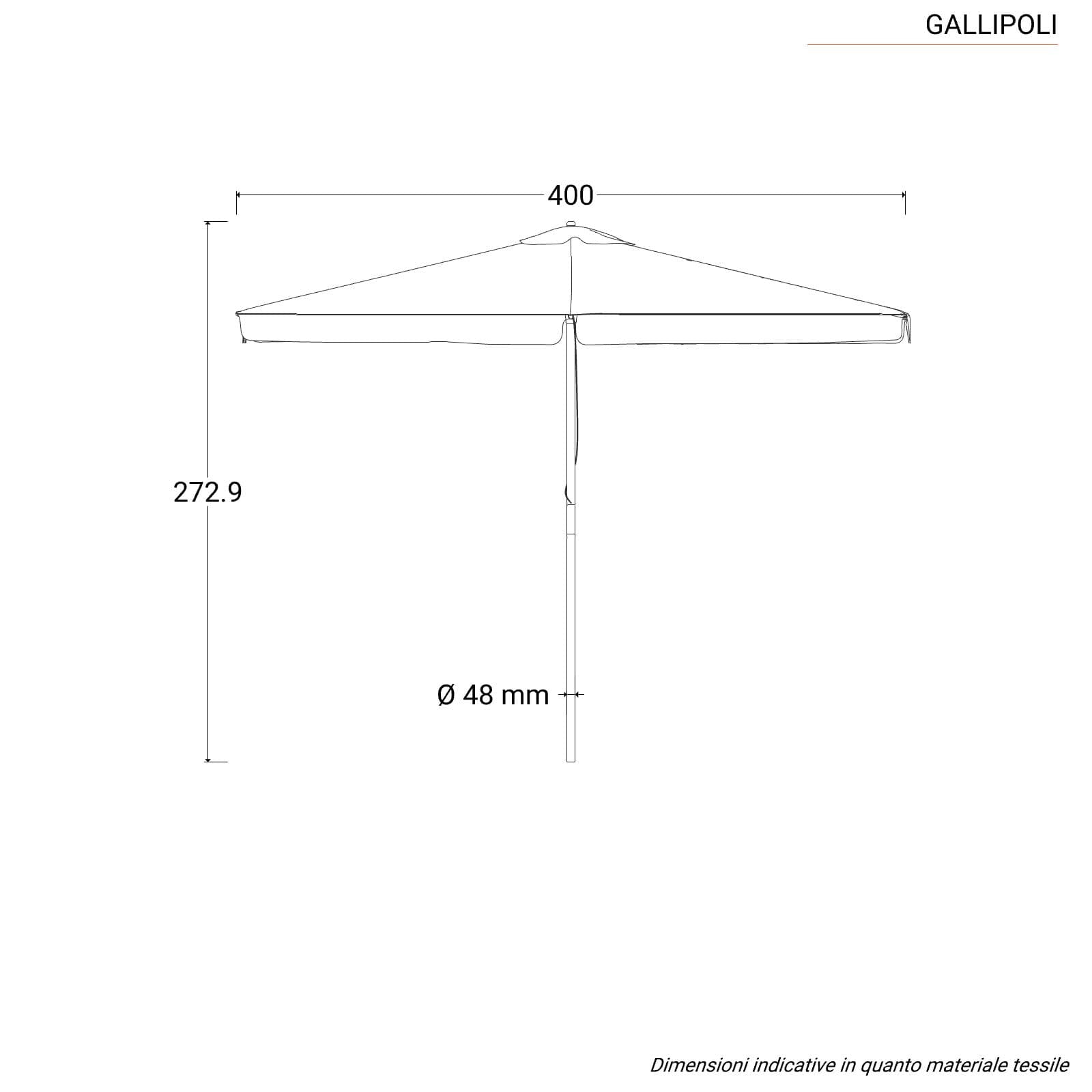 Ombrellone da giardino 3x4 m palo centrale telo ecrù - Gallipoli