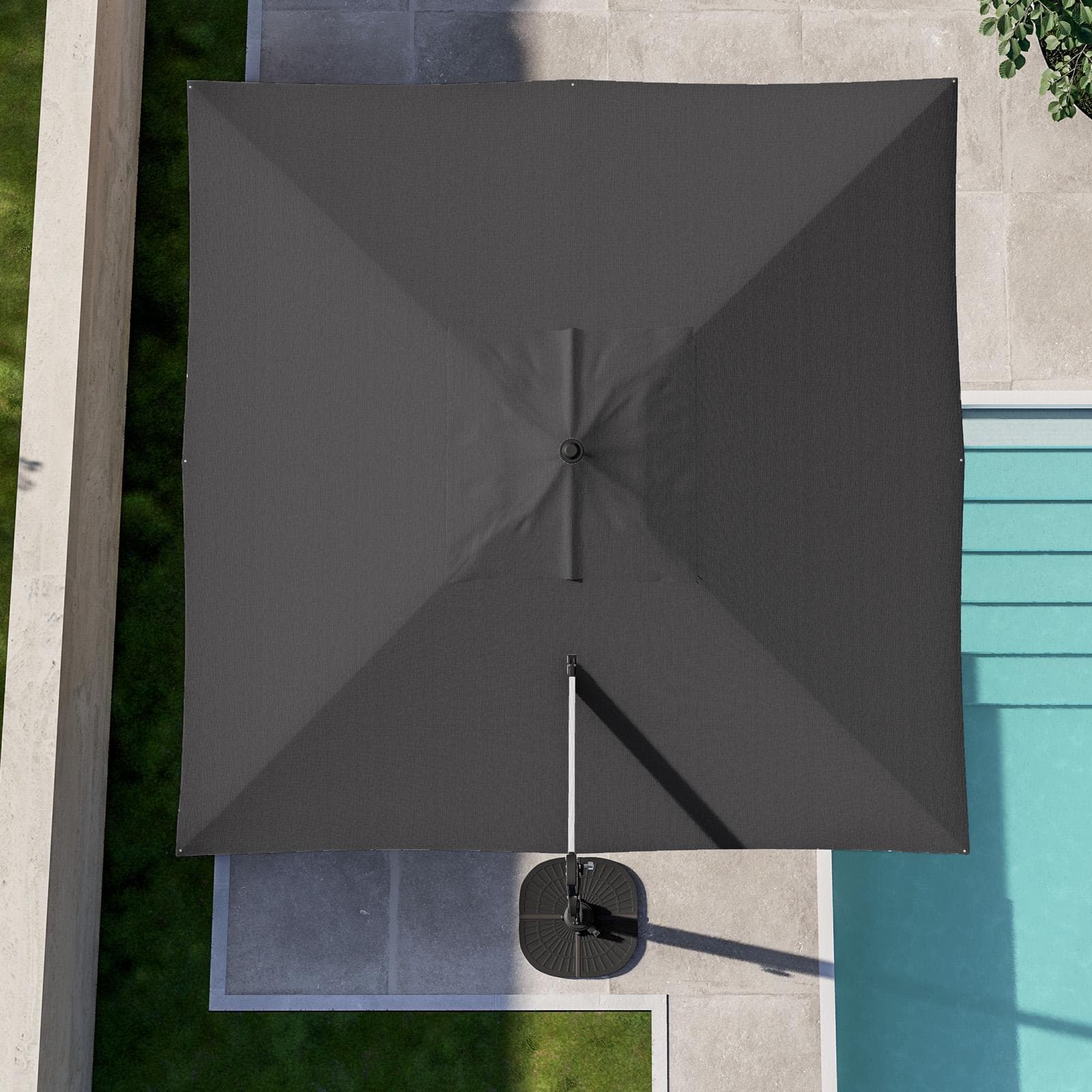 Ombrellone da giardino 4x4 m palo laterale telo grigio - Porto Cervo