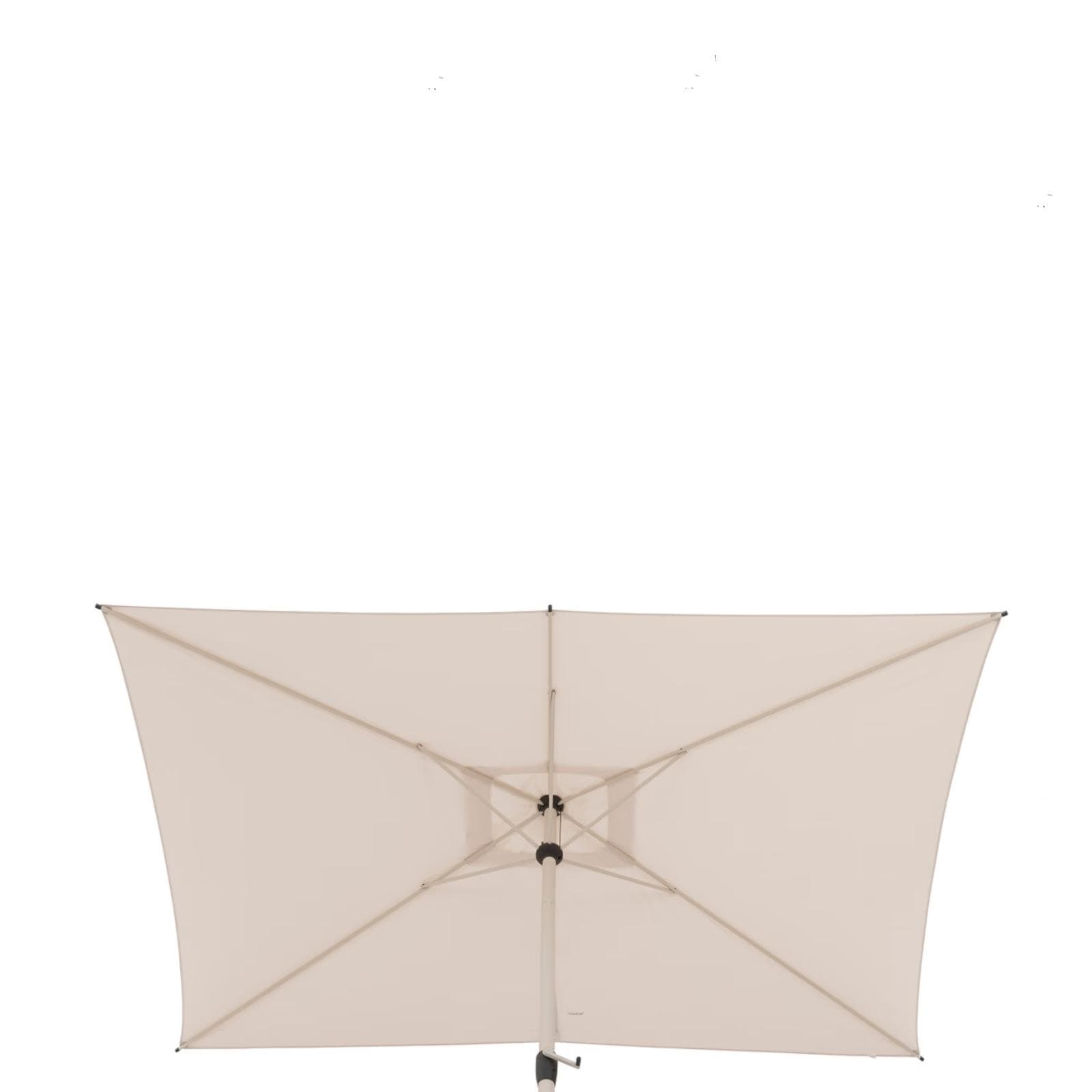 Ombrellone palo centrale 2x3 m in alluminio con snodo e telo crema - Huda