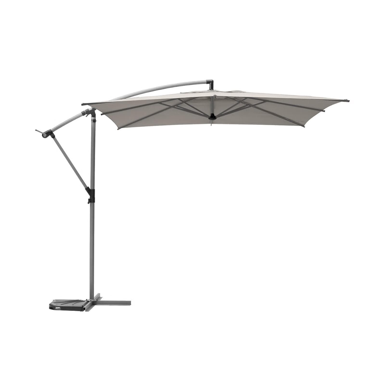 Ombrellone palo laterale 2,5x2,5 m con telo tortora - Cannes