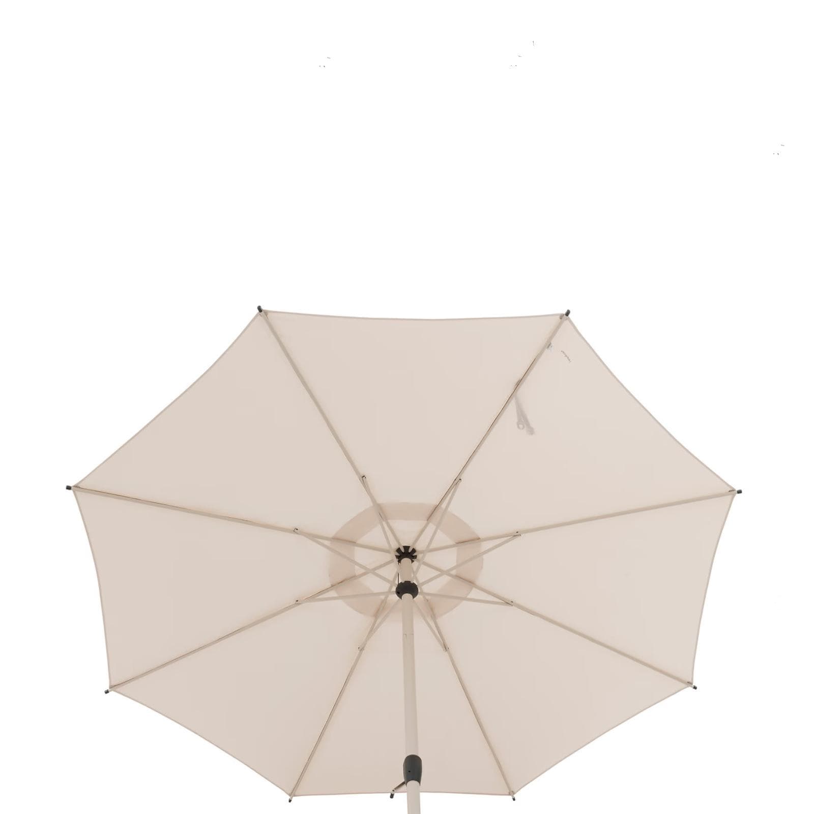 Ombrellone rotondo 300 cm palo centrale con snodo e telo crema - Huda