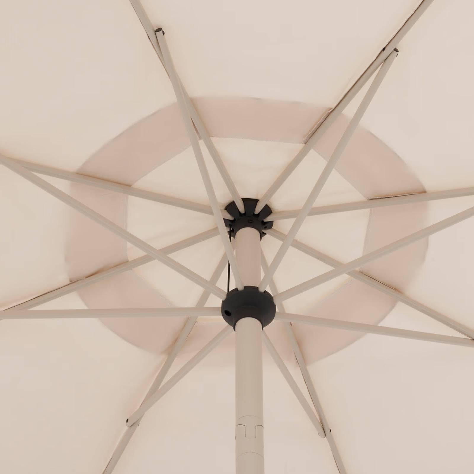 Ombrellone rotondo 300 cm palo centrale con snodo e telo crema - Huda