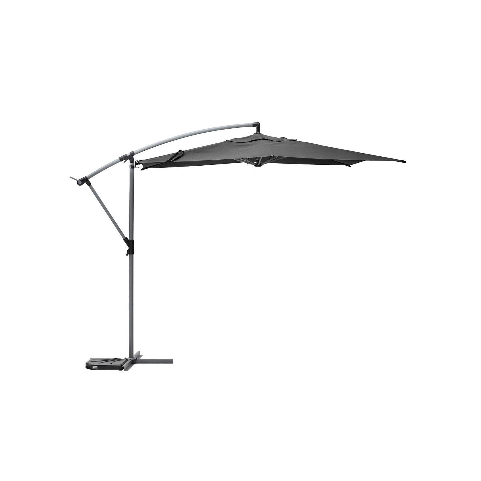 Ombrellone rotondo 300 cm palo laterale e telo grigio scuro - Cannes
