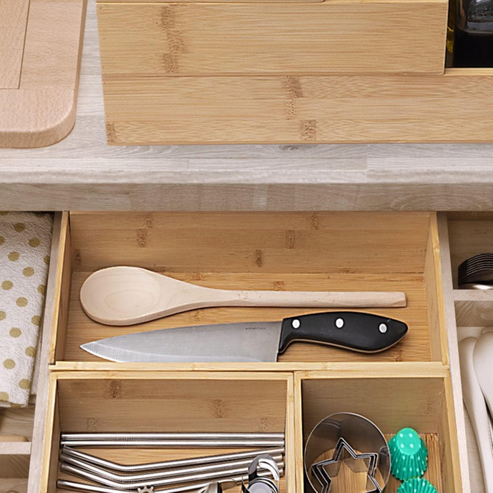 Organizer 23x15 cm in legno di bambù naturale - Ethel