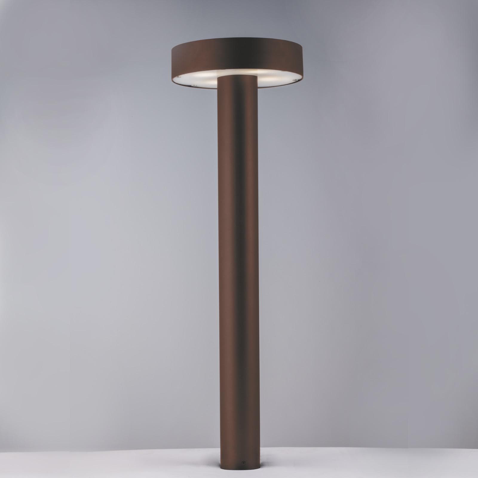 Paletto LED da esterno 21x70 alluminio marrone