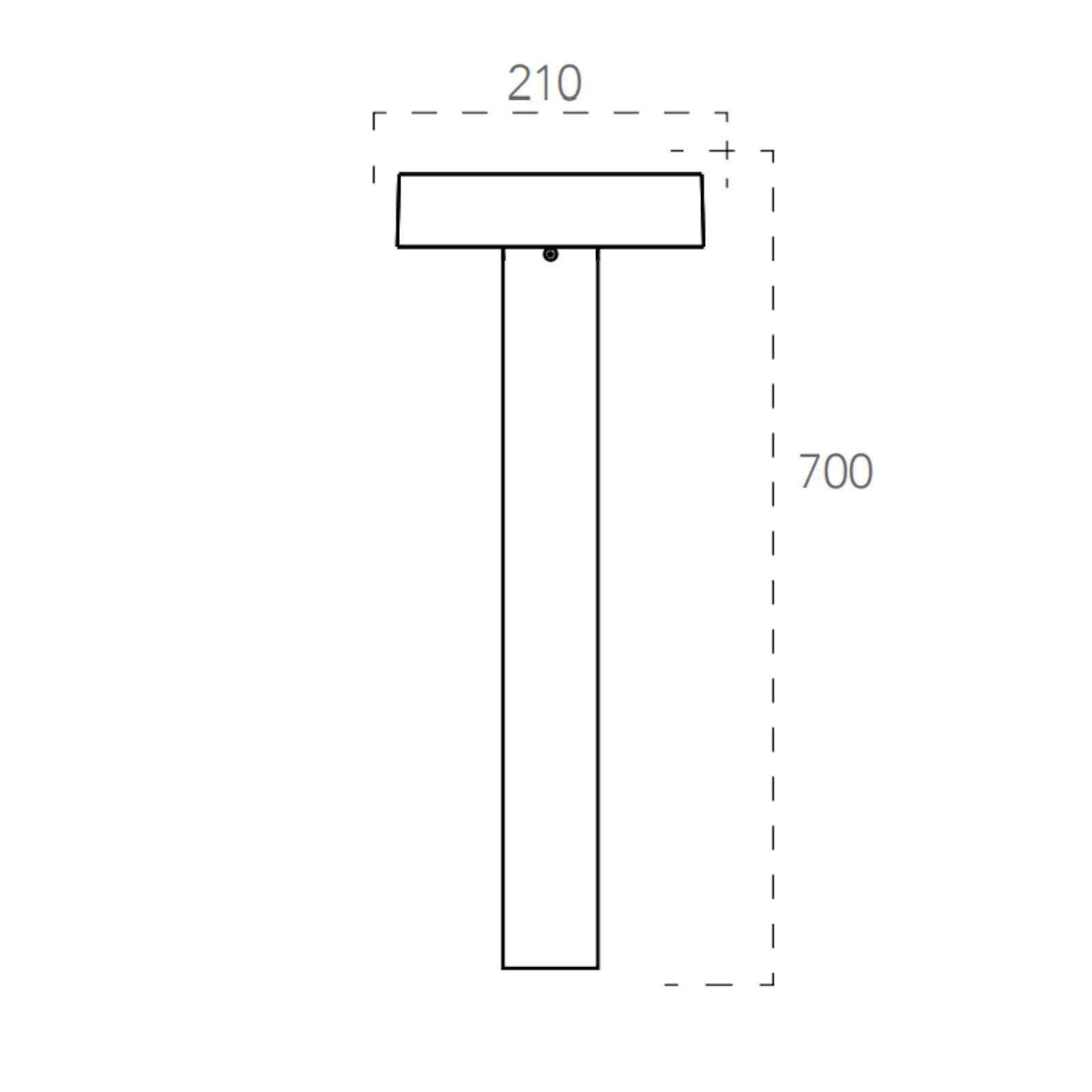 Paletto LED da esterno 21x70 alluminio marrone