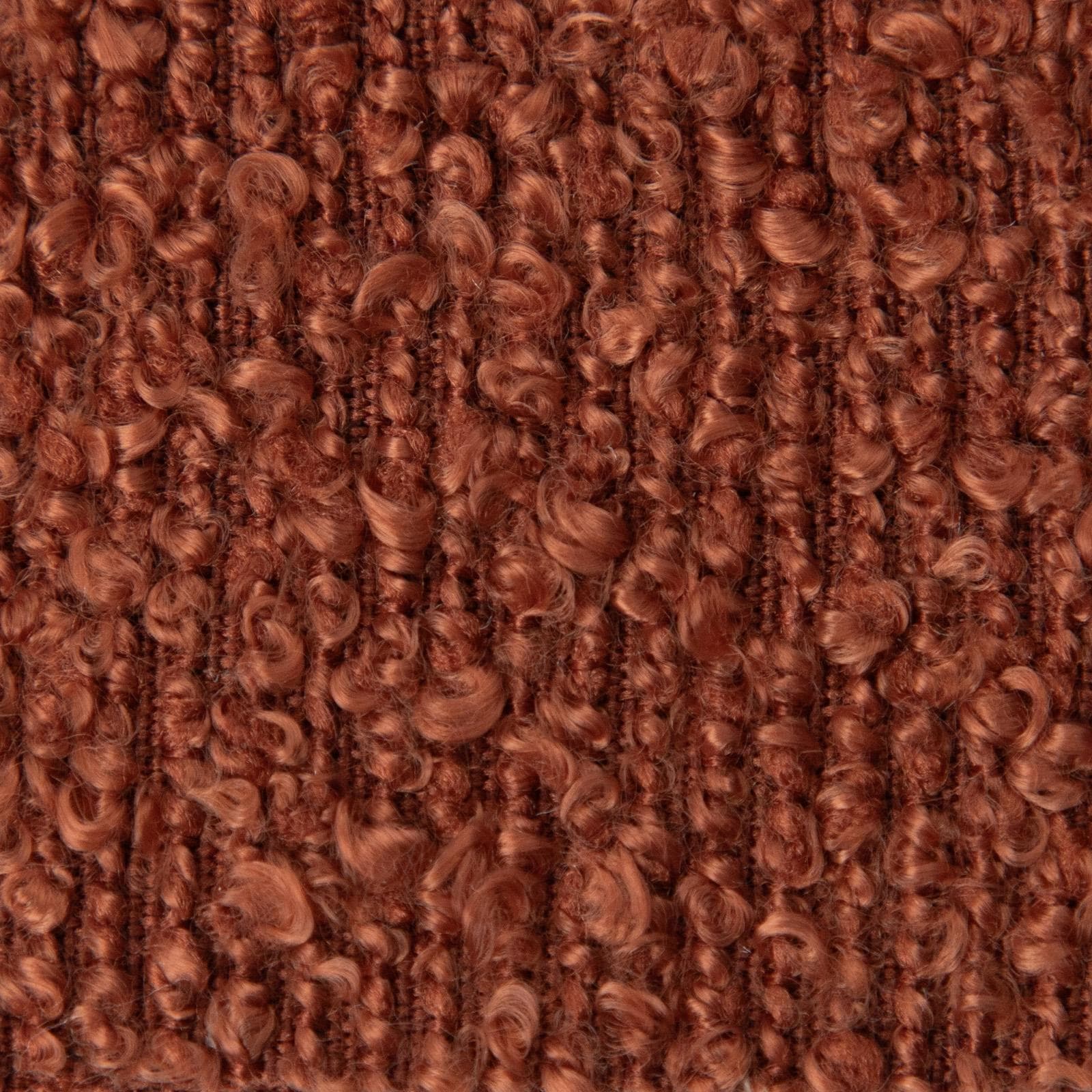 Panca 80x48 cm design ad arco in tessuto bouclé terraccotta - Rudy