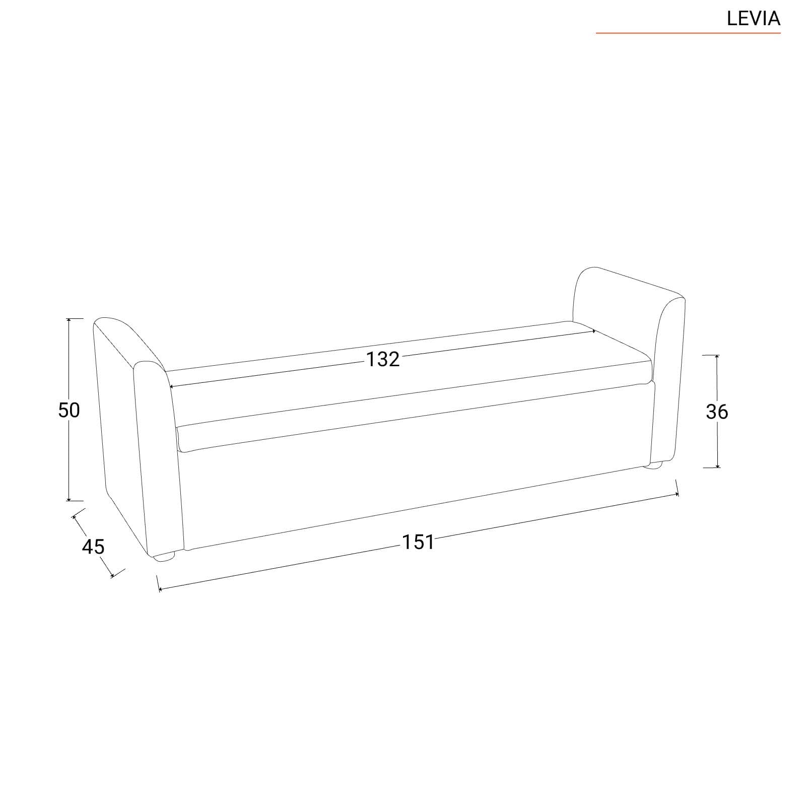 Panca contenitore 151x50h cm in tessuto verde salvia con cuscini inclusi - Levia