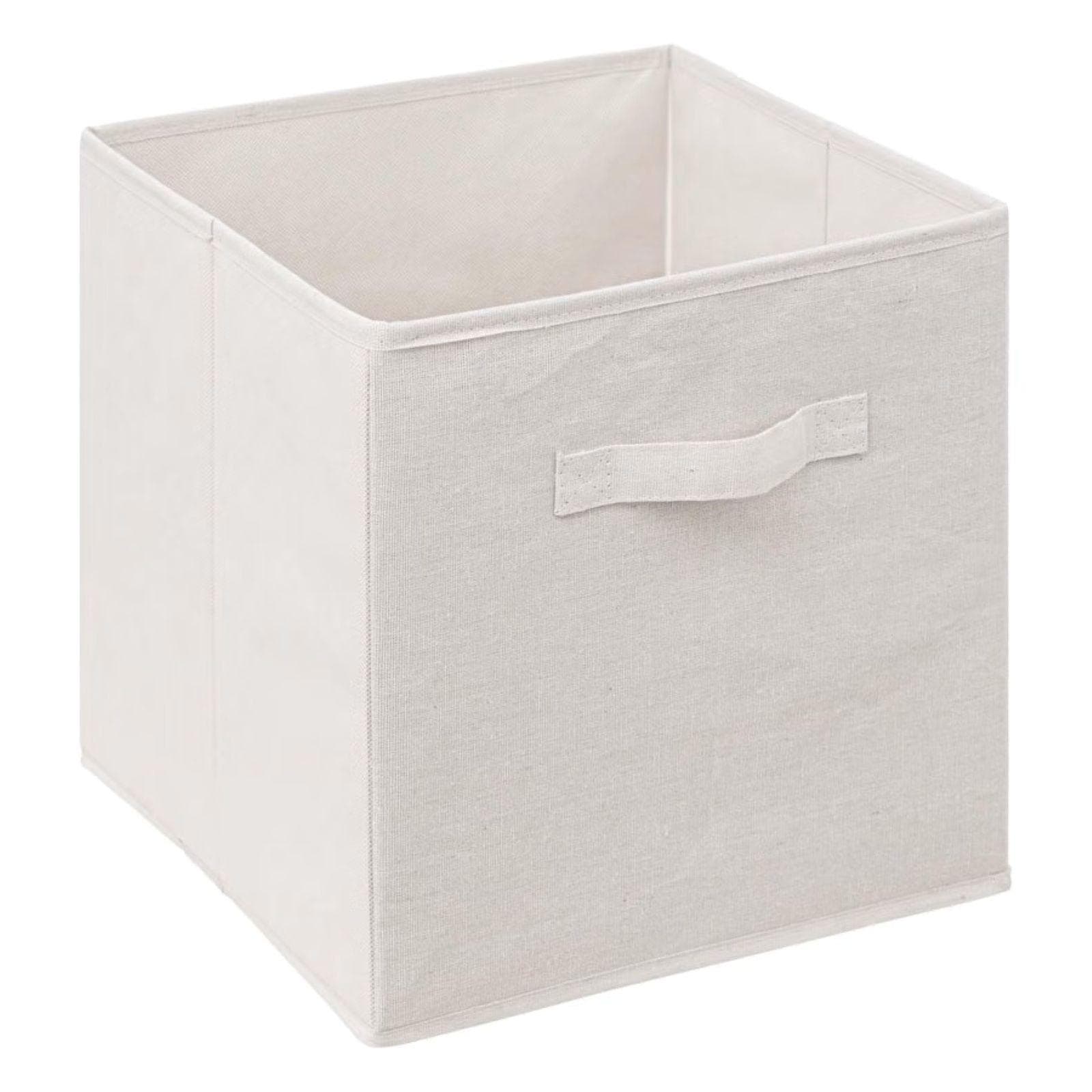 Panca contenitore 67x44h cm in bambù naturale con 2 cassetti in tessuto bianco - Lascaux