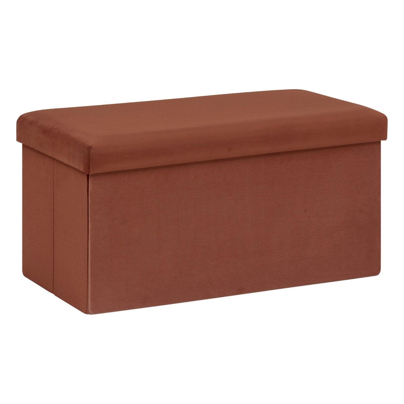 Panca contenitore pieghevole 76X38 cm in velluto terracotta - Rilay