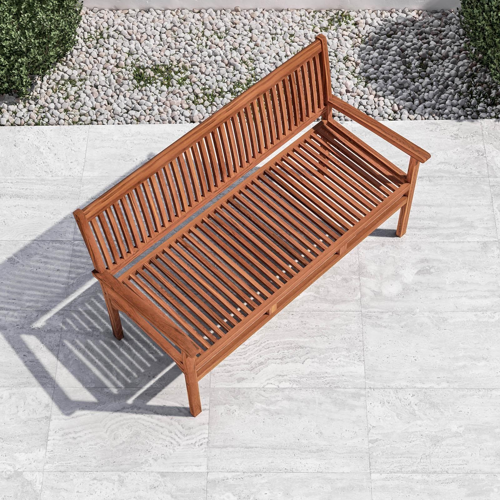 Panchina da giardino 3 posti 150x60 cm in legno teak - Louis