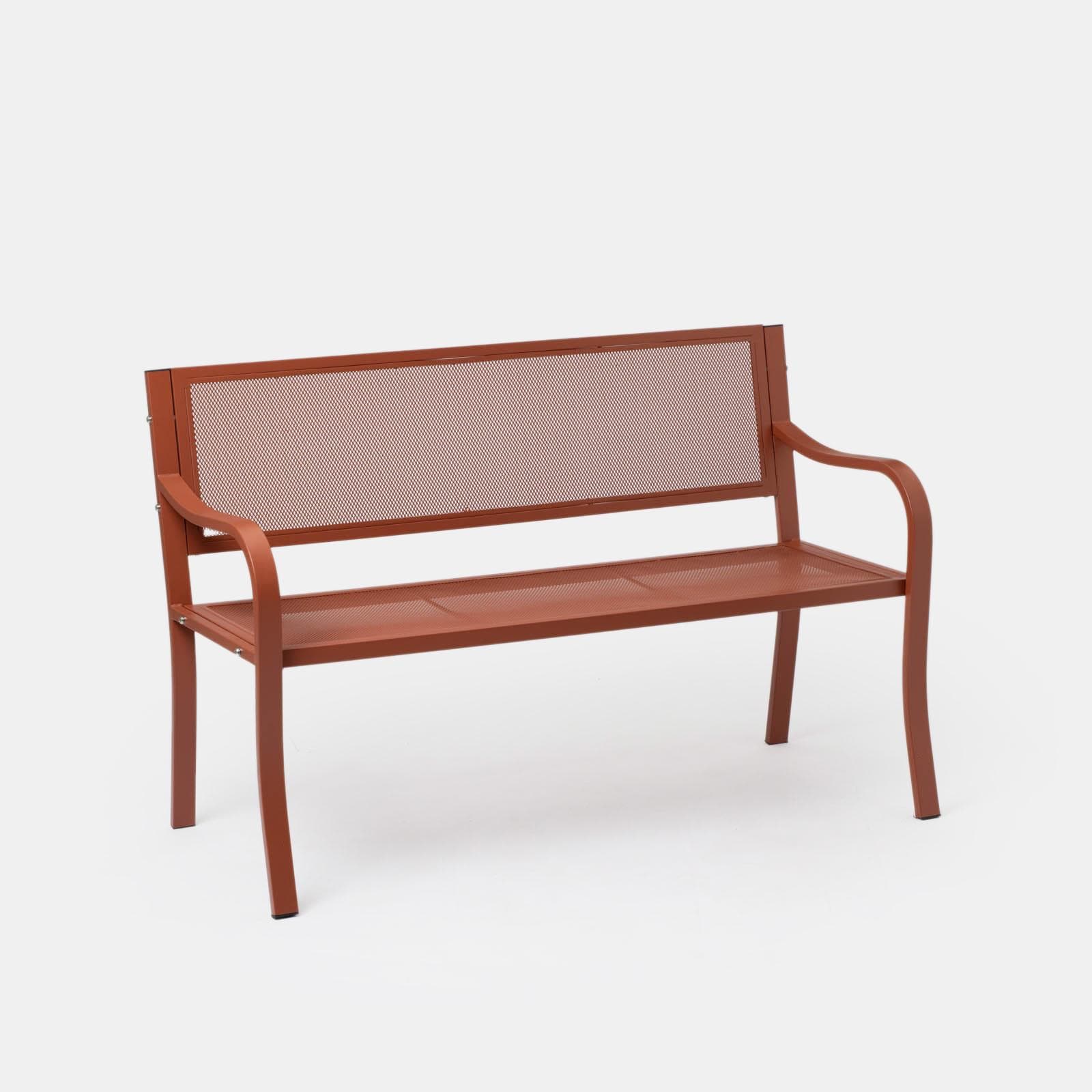 Panchina 2 posti in acciaio terracotta - Faber