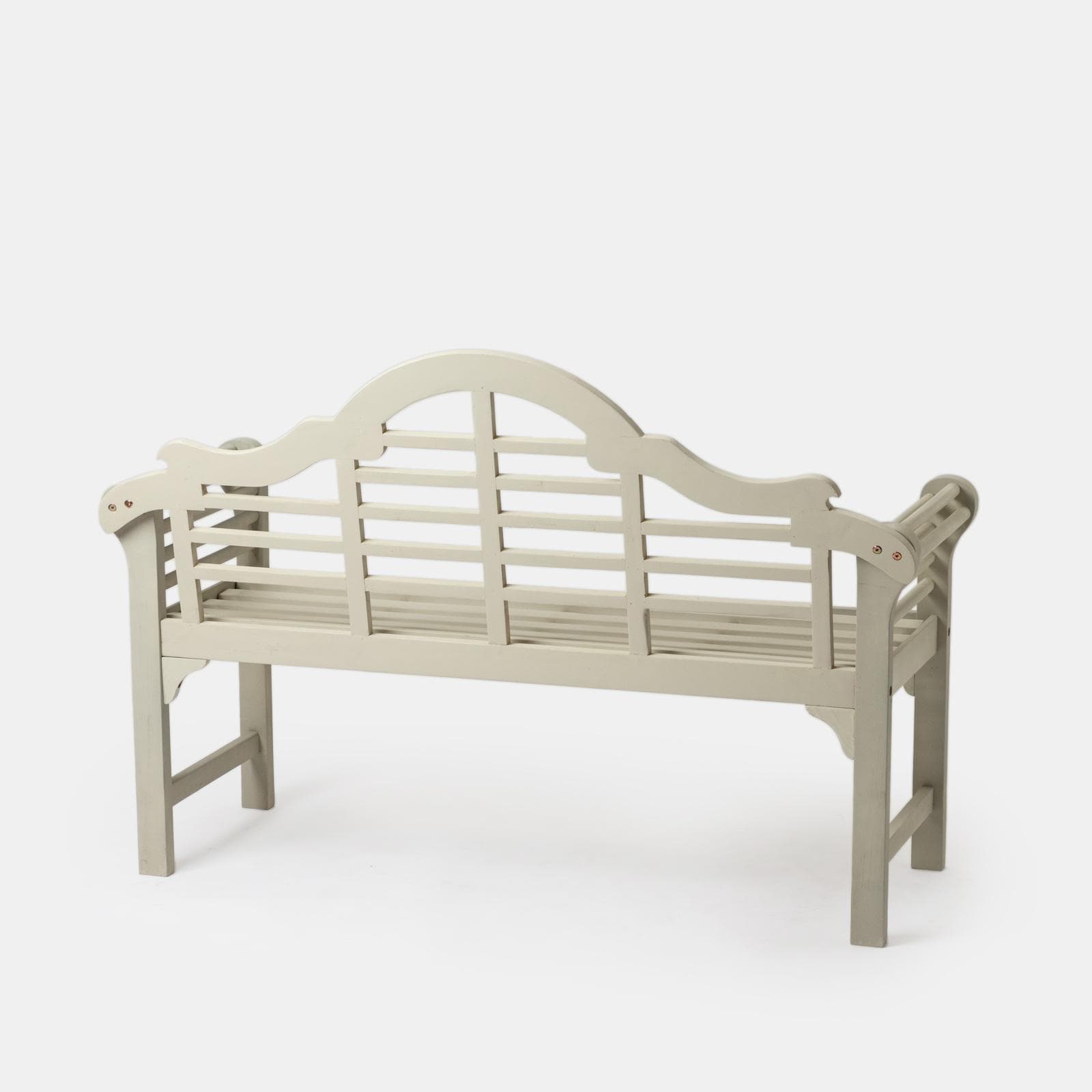 Panchina da giardino 3 posti in legno d'acacia bianco antico stile classico - Disha