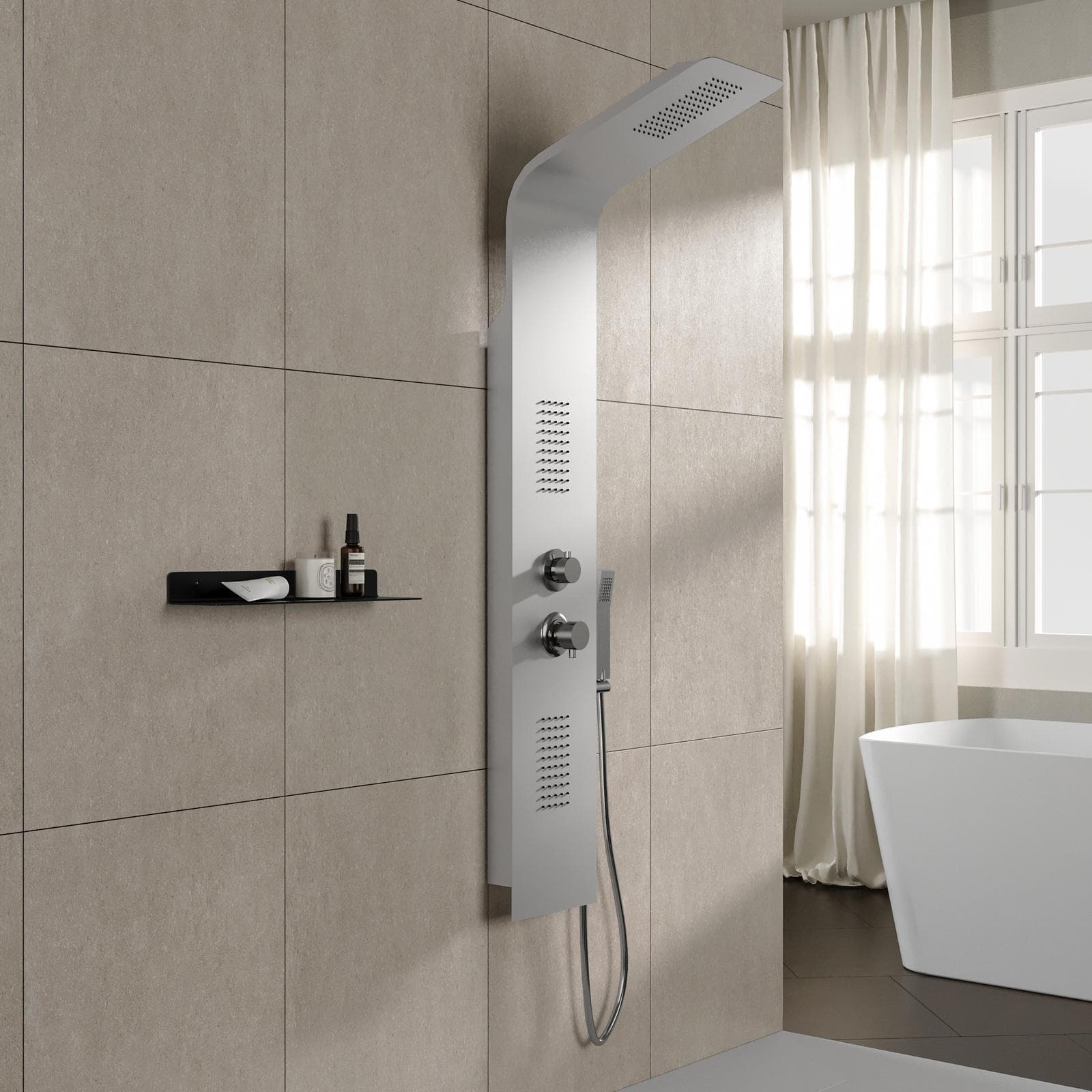 Pannello doccia idromassaggio alluminio silver - Glamm