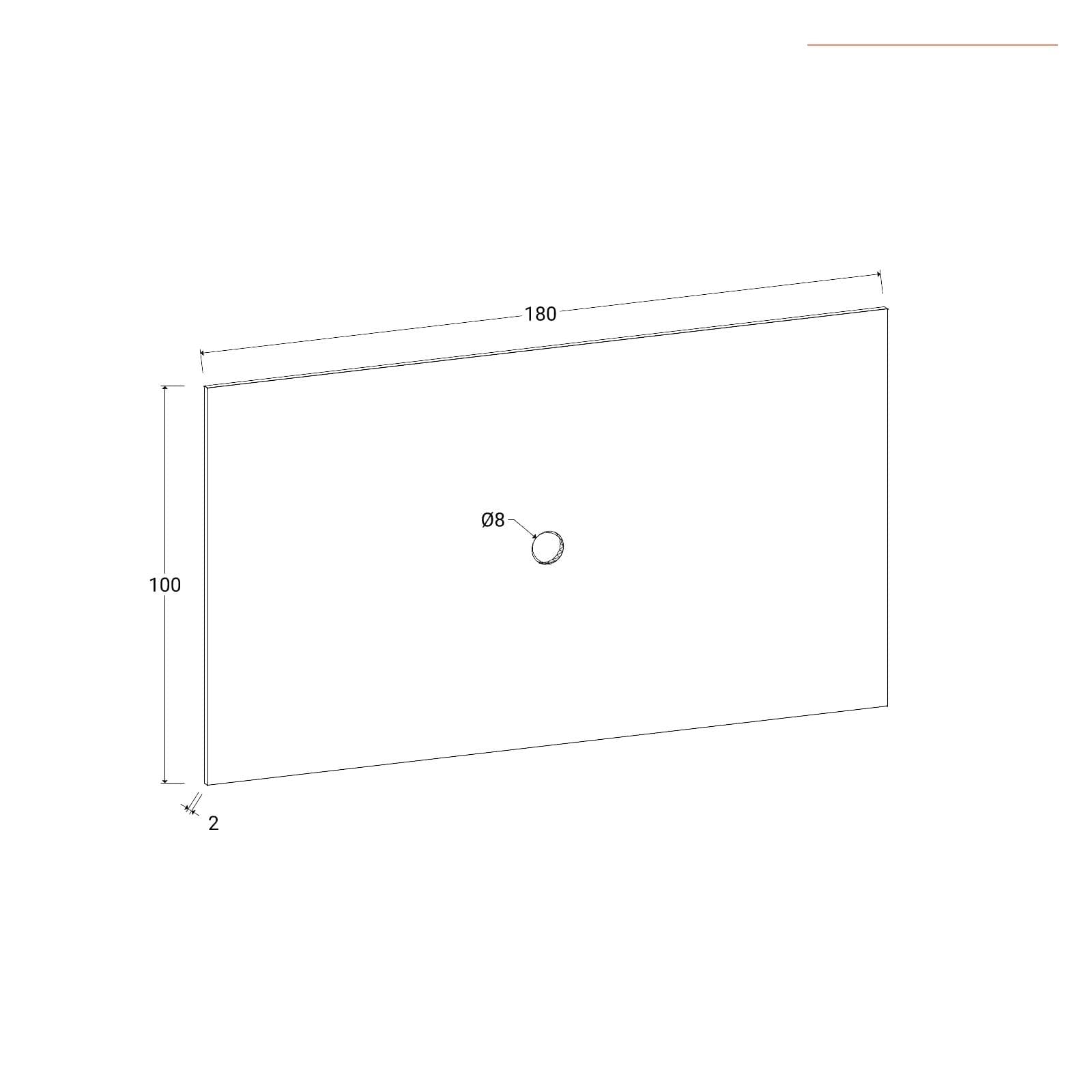 Pannello porta tv 180x100h cm ardesia con foro passacavi - Clary
