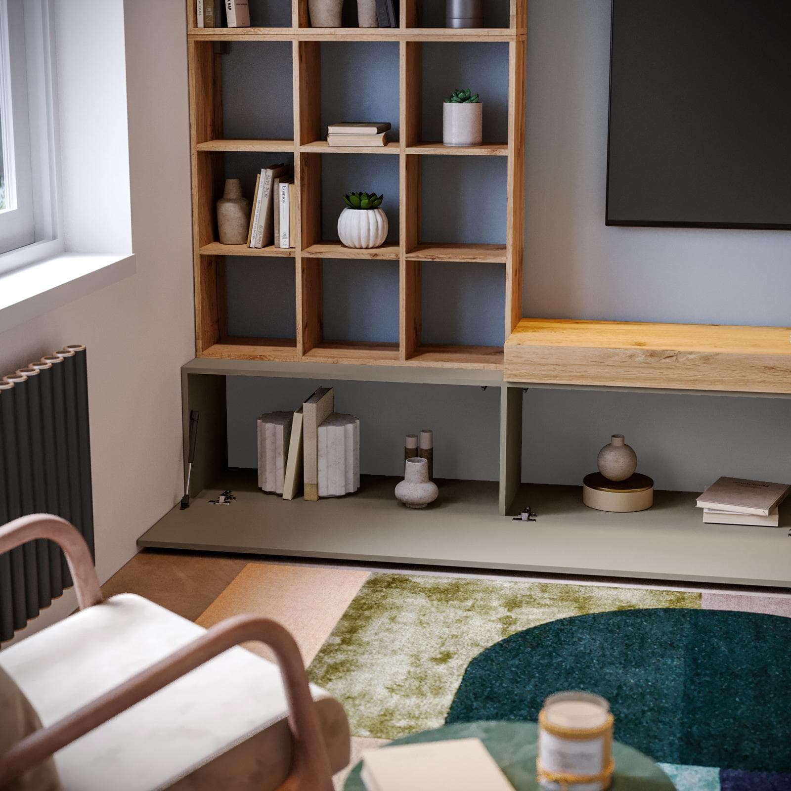 Parete attrezzata 270 cm rovere wotan e tortora - Kayros