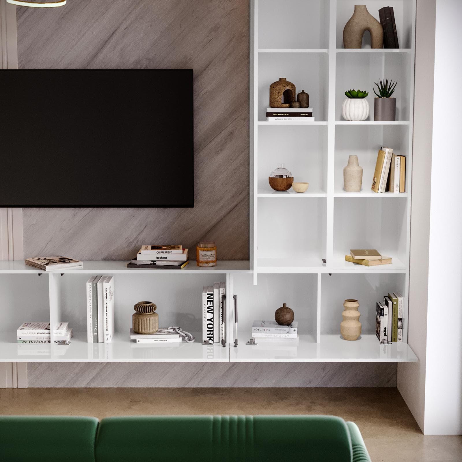 Parete attrezzata sospesa 270 cm bianco - Kayros