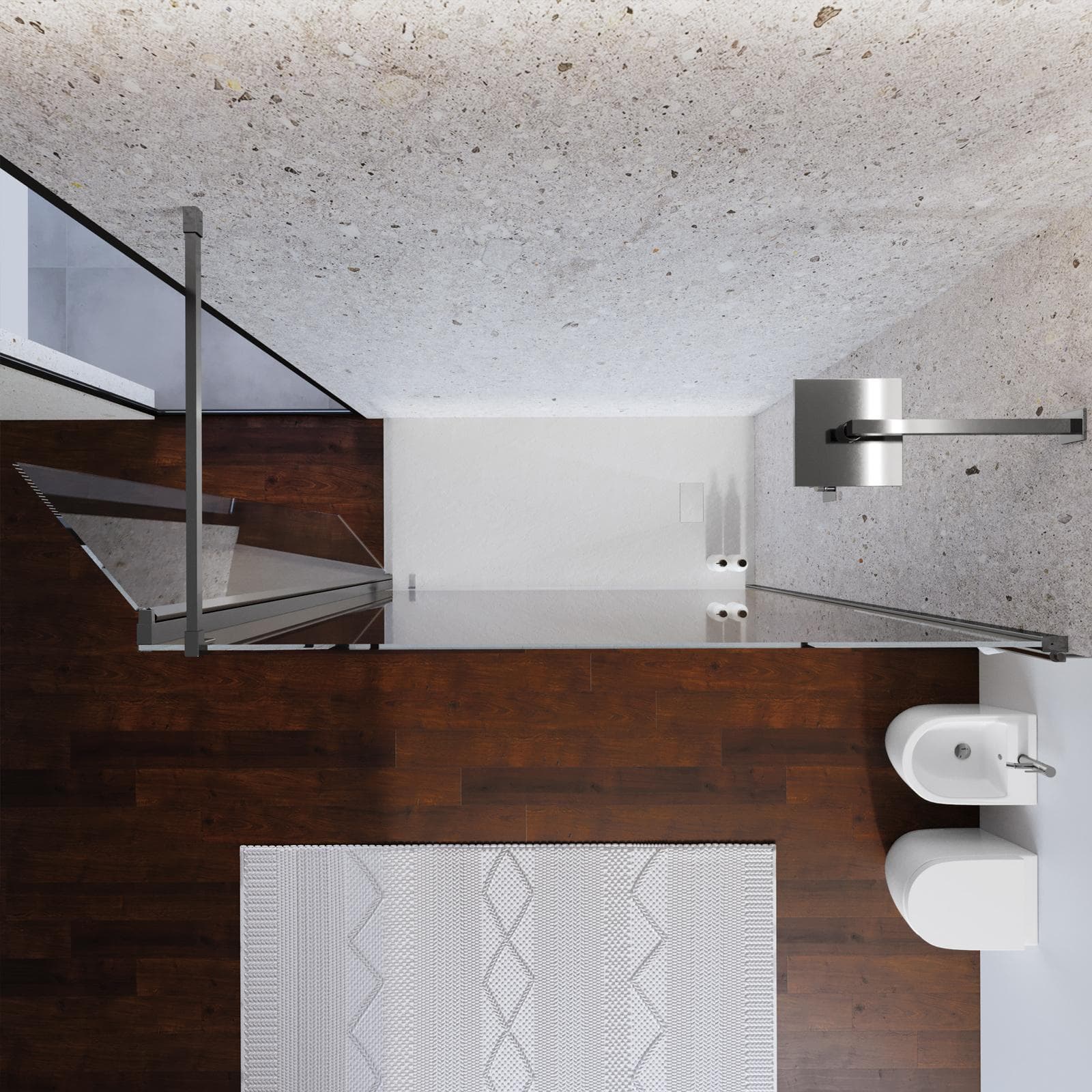 Parete walk in 160 cm con anta girevole 45 cm vetro anticalcare trasparente e profilo cromo 200h - Keep