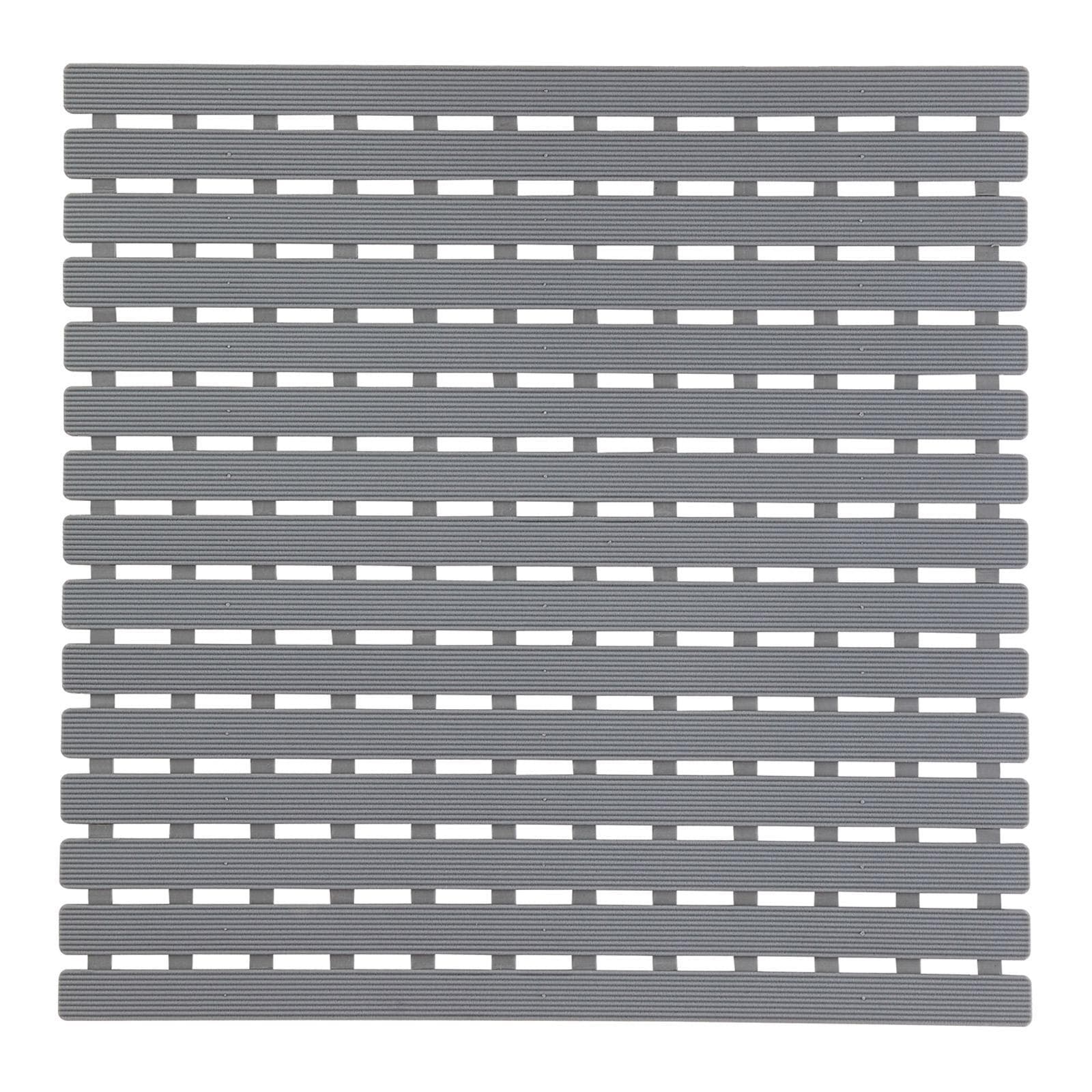 Pedana per doccia 54 x 54 cm con gomma antiscivolo grigio