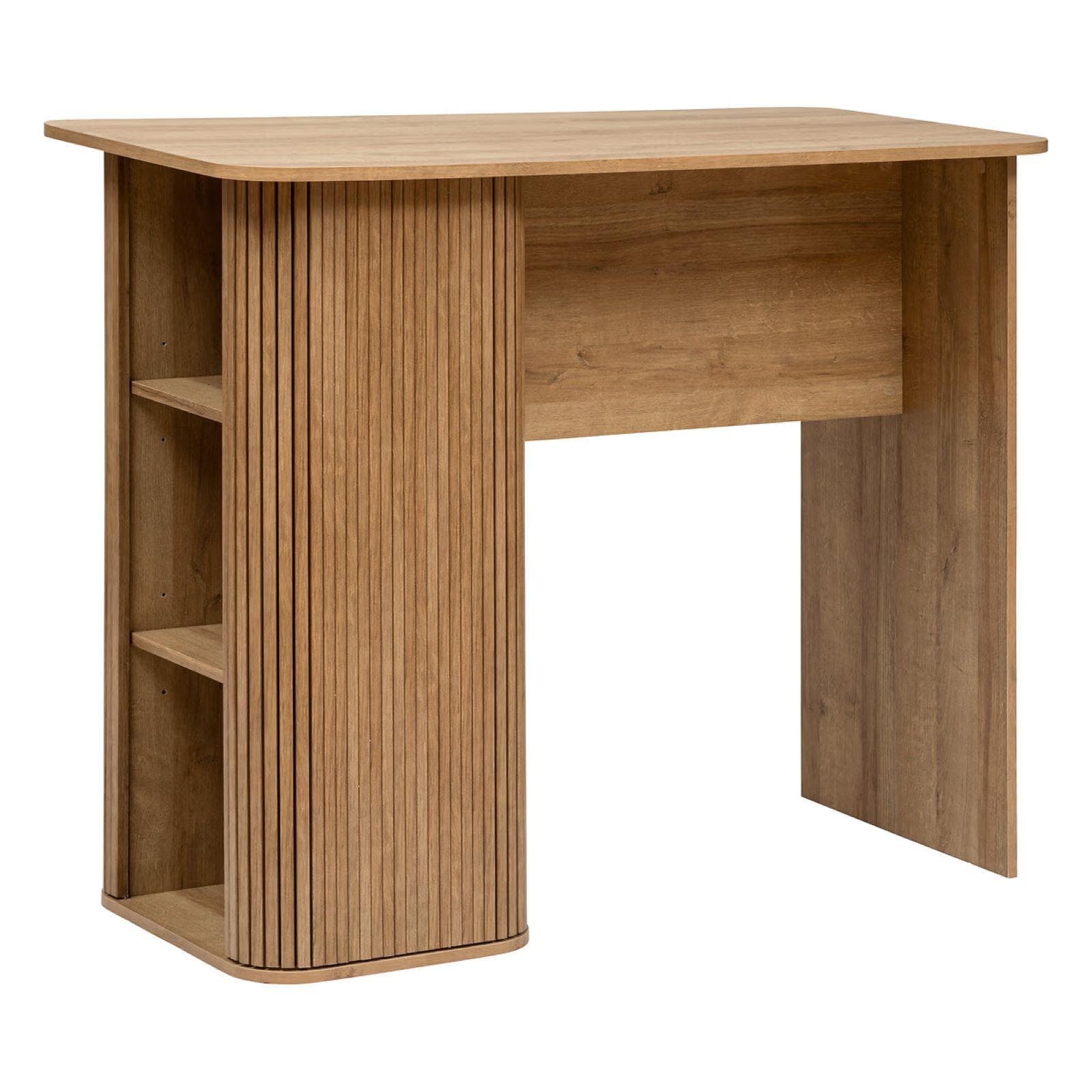 Penisola cucina 120x60 cm in legno cannettato con vani a giorno - Dhana