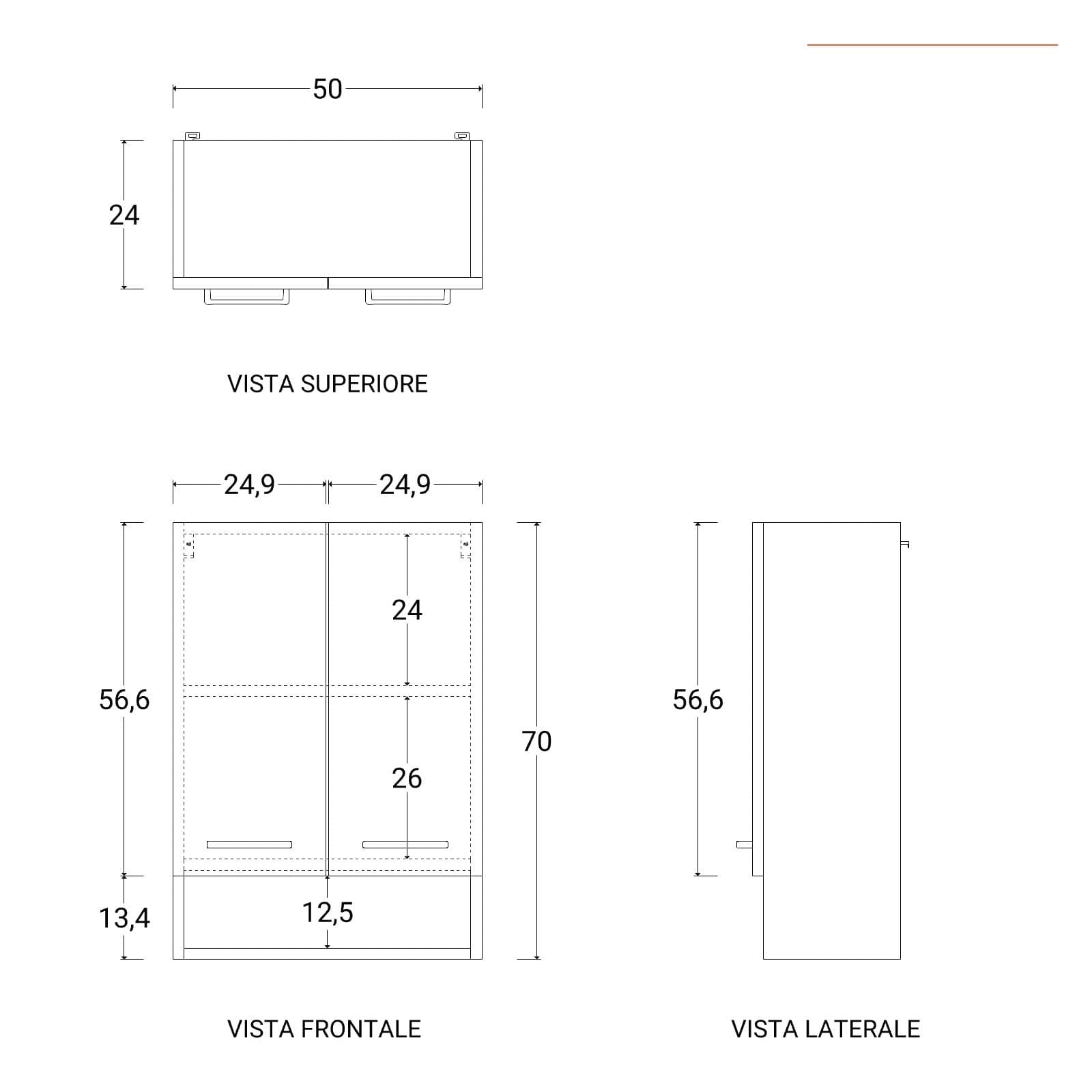 Pensile Colavene 50x24x70h cm corda