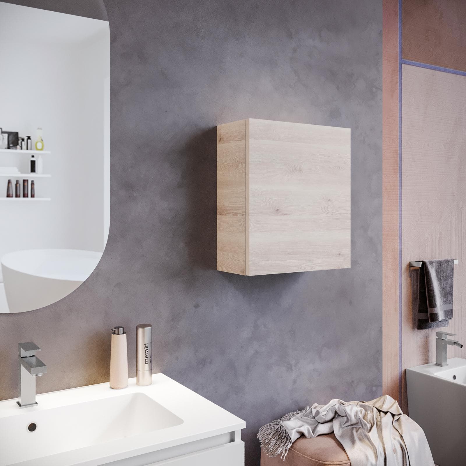 Pensile da bagno sospeso 30x40 h cm rovere atlas - Union