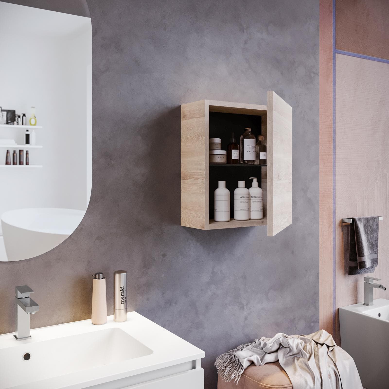 Pensile da bagno sospeso 30x40 h cm rovere atlas - Union